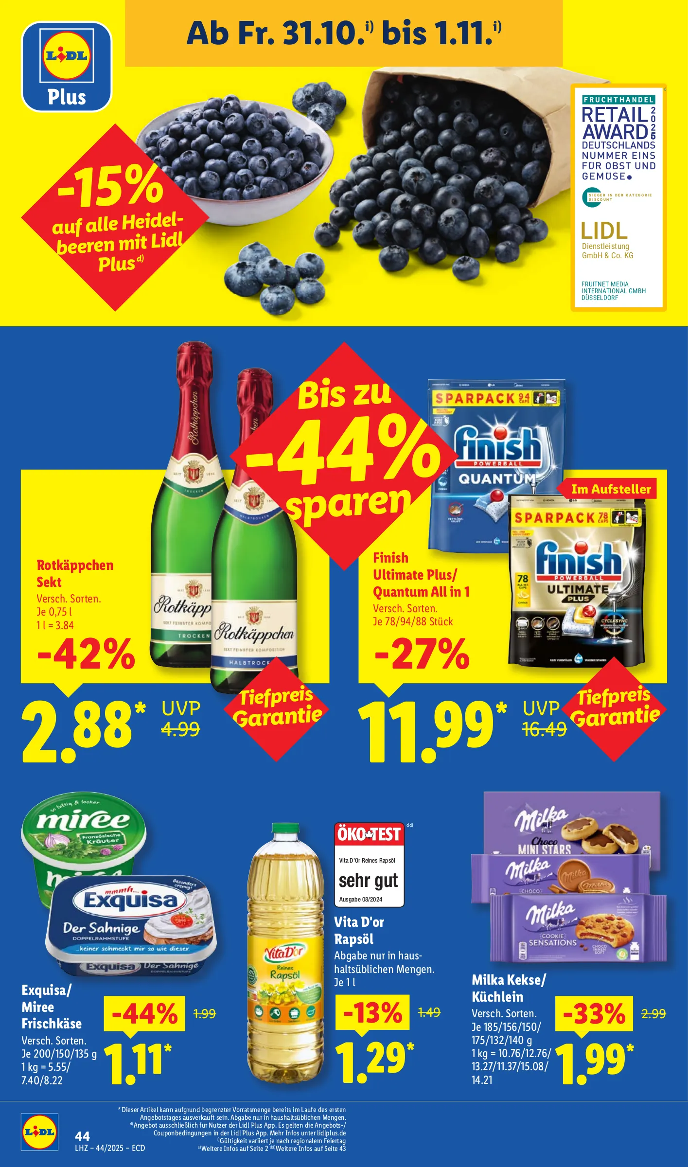 Lidl Prospekt KW44 mit aktuellen Angeboten und attraktiven Rabatten – günstige Lebensmittel, Sparen Sie bei Lidl Prospekt diese Woche!