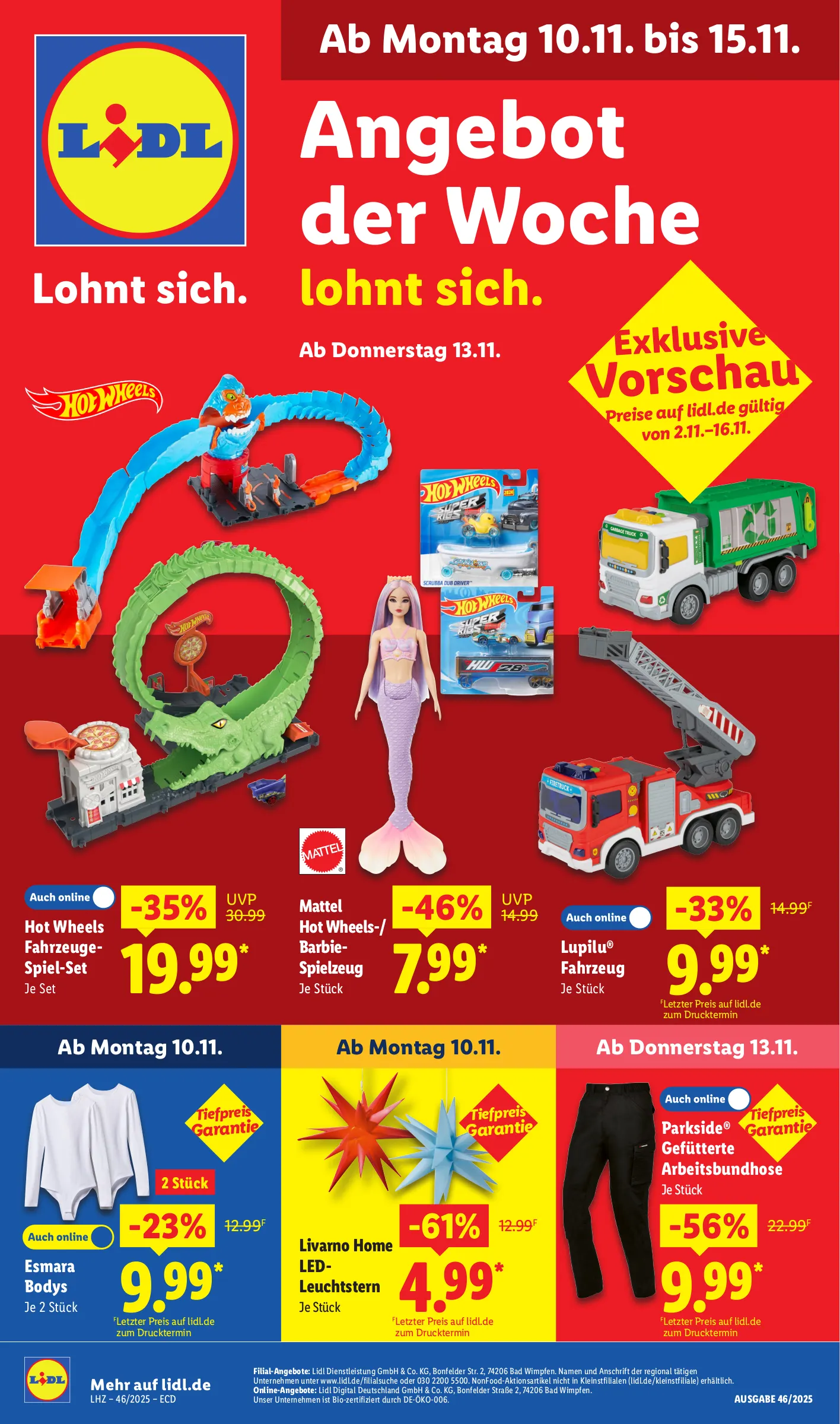 Lidl Prospekt KW46 mit aktuellen Angeboten und attraktiven Rabatten – günstige Lebensmittel, Sparen Sie bei Lidl Prospekt diese Woche!