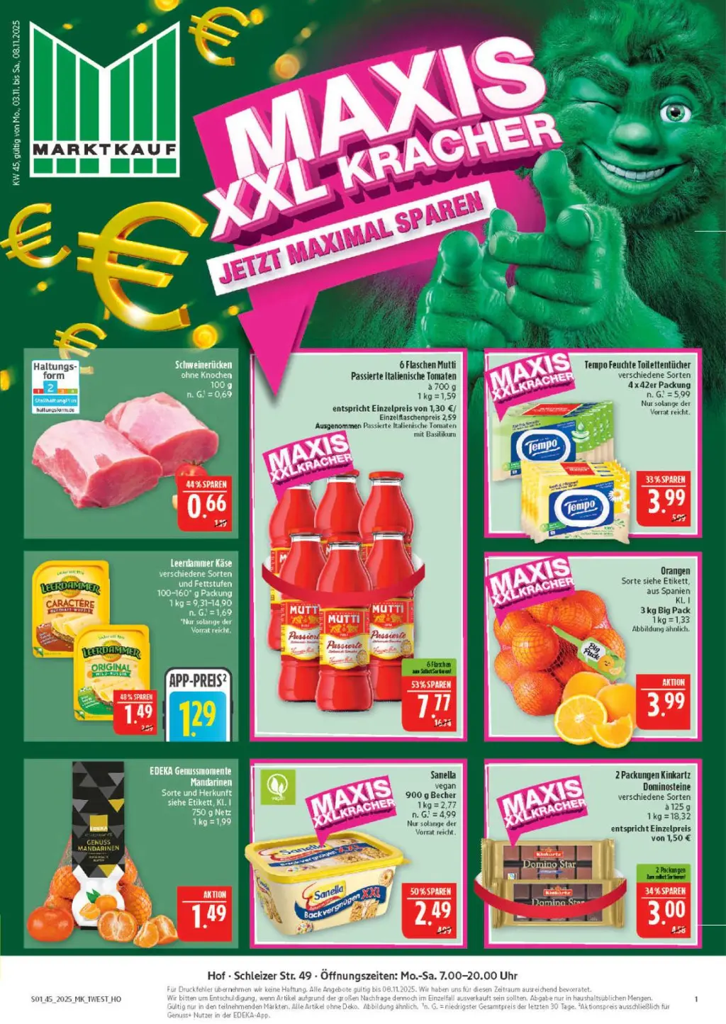 Marktkauf Prospekt KW45 mit aktuellen Angeboten und attraktiven Rabatten – günstige Lebensmittel, Sparen Sie bei Marktkauf Prospekt diese Woche!