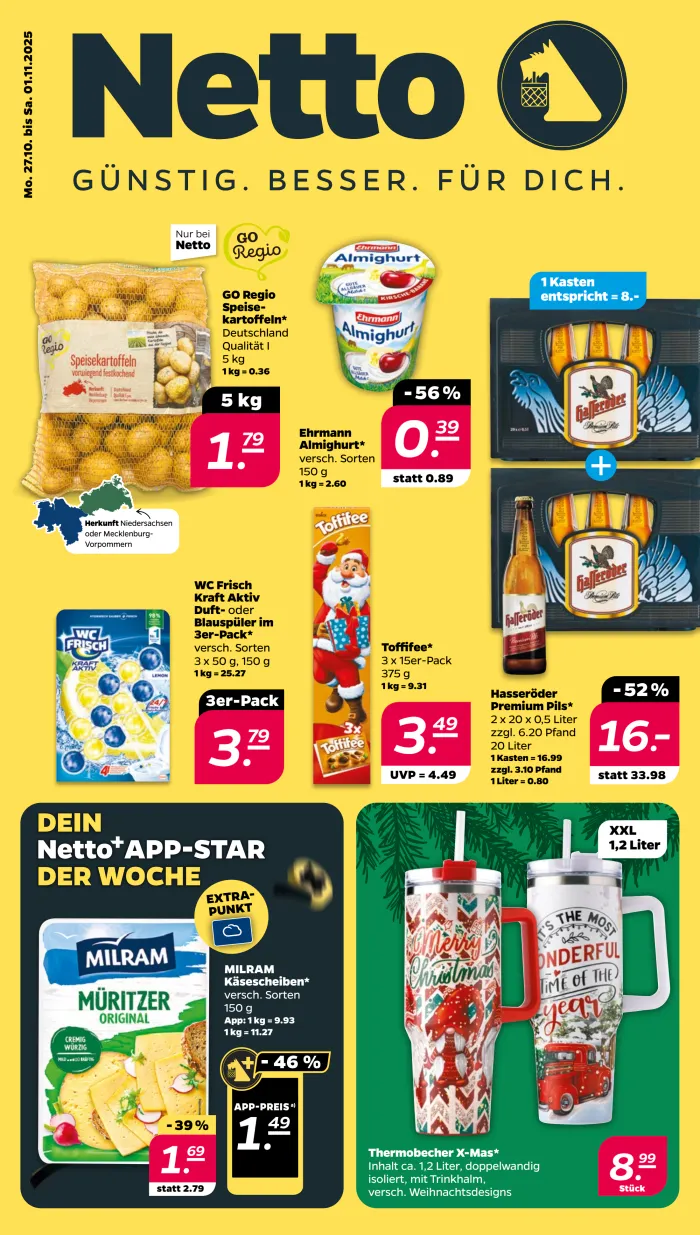 NETTO Prospekt KW44 mit aktuellen Angeboten und attraktiven Rabatten – günstige Lebensmittel, Sparen Sie bei NETTO Prospekt diese Woche!