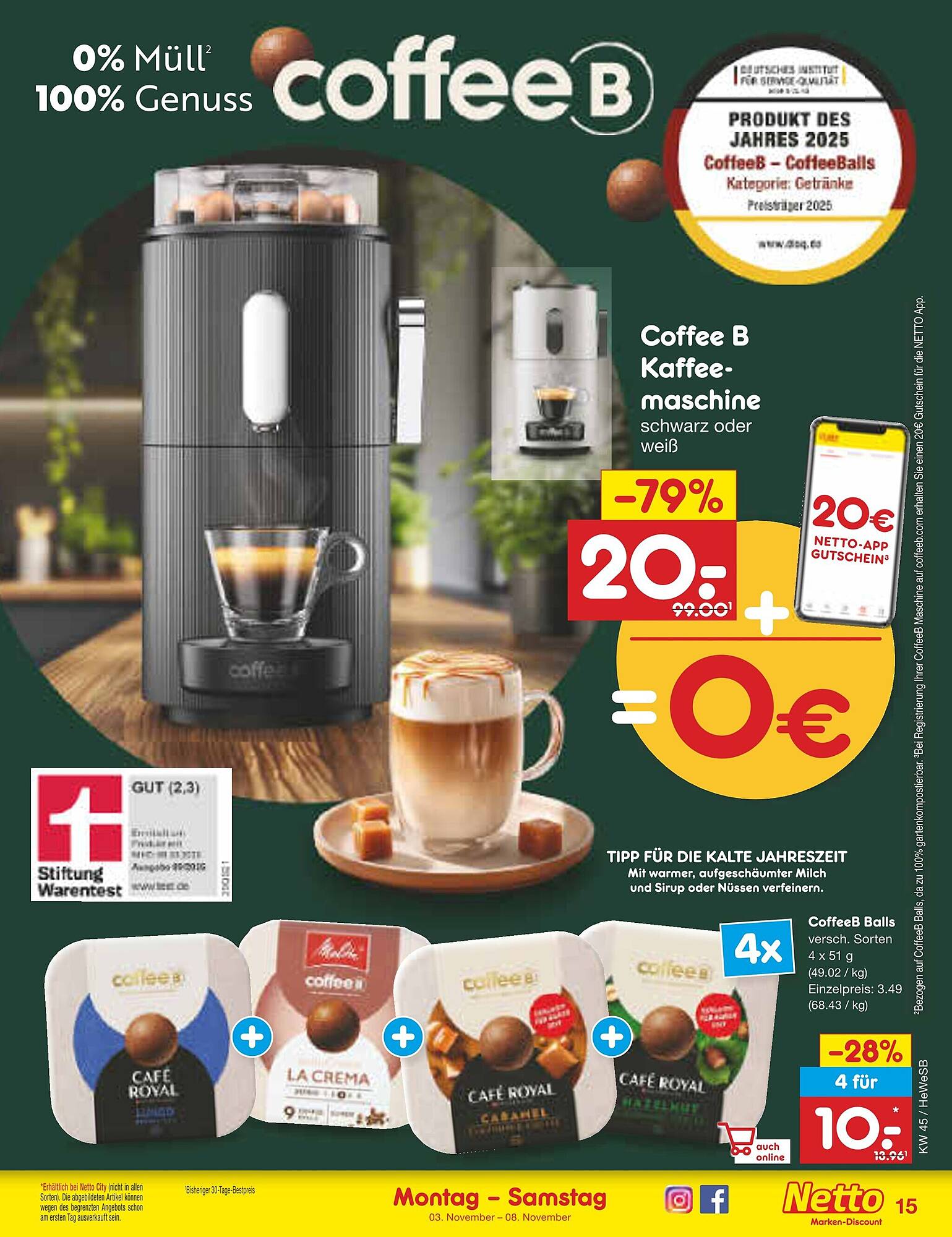Netto Marken-Discount Prospekt KW45 mit aktuellen Angeboten und attraktiven Rabatten – günstige Lebensmittel, Sparen Sie bei Netto Marken-Discount Prospekt diese Woche!