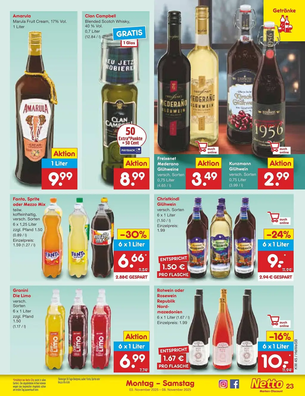 Netto Marken-Discount Prospekt KW45 mit aktuellen Angeboten und attraktiven Rabatten – günstige Lebensmittel, Sparen Sie bei Netto Marken-Discount Prospekt diese Woche!
