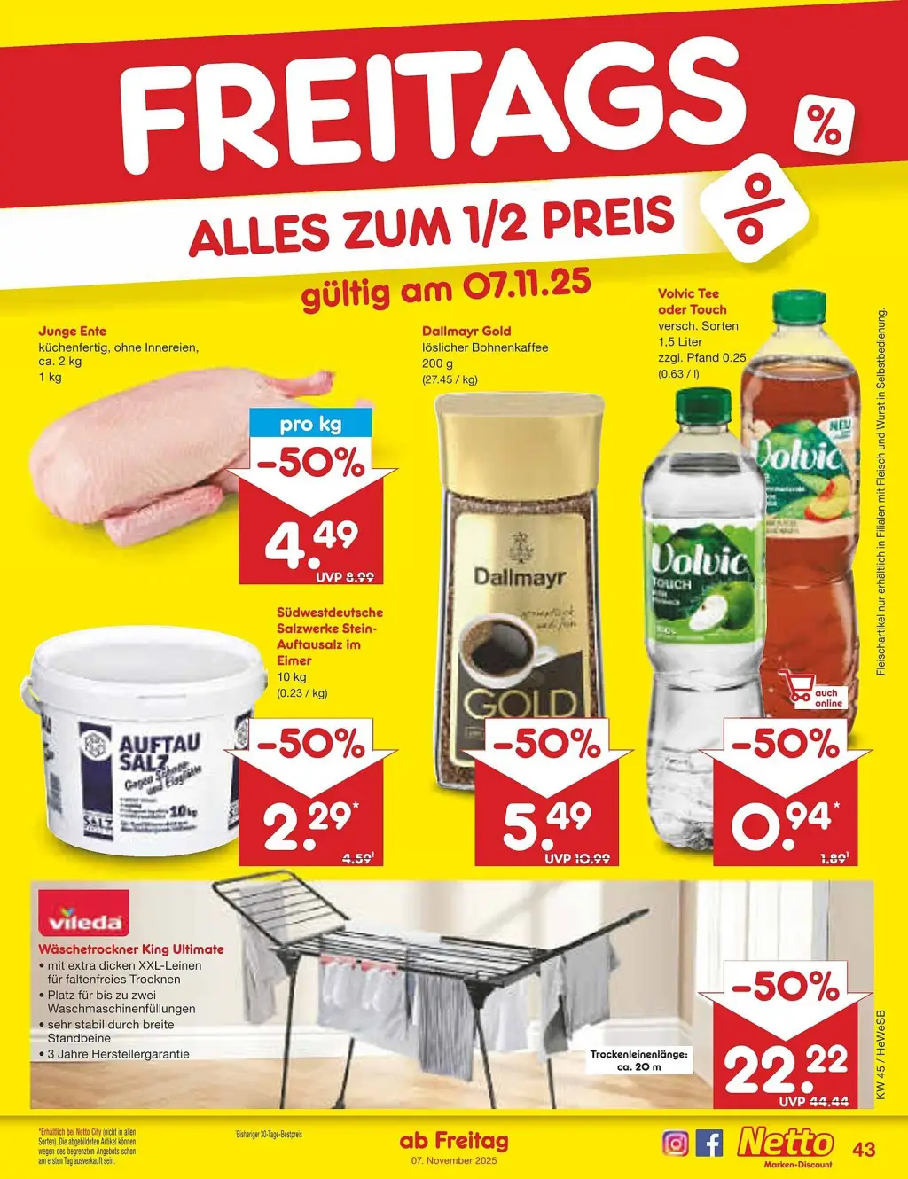 Netto Marken-Discount Prospekt KW45 mit aktuellen Angeboten und attraktiven Rabatten – günstige Lebensmittel, Sparen Sie bei Netto Marken-Discount Prospekt diese Woche!