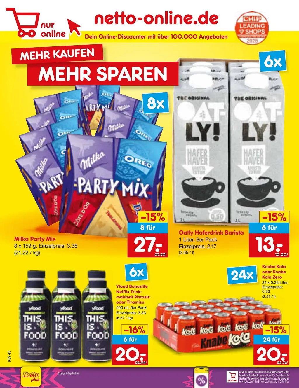 Netto Marken-Discount Prospekt KW45 mit aktuellen Angeboten und attraktiven Rabatten – günstige Lebensmittel, Sparen Sie bei Netto Marken-Discount Prospekt diese Woche!