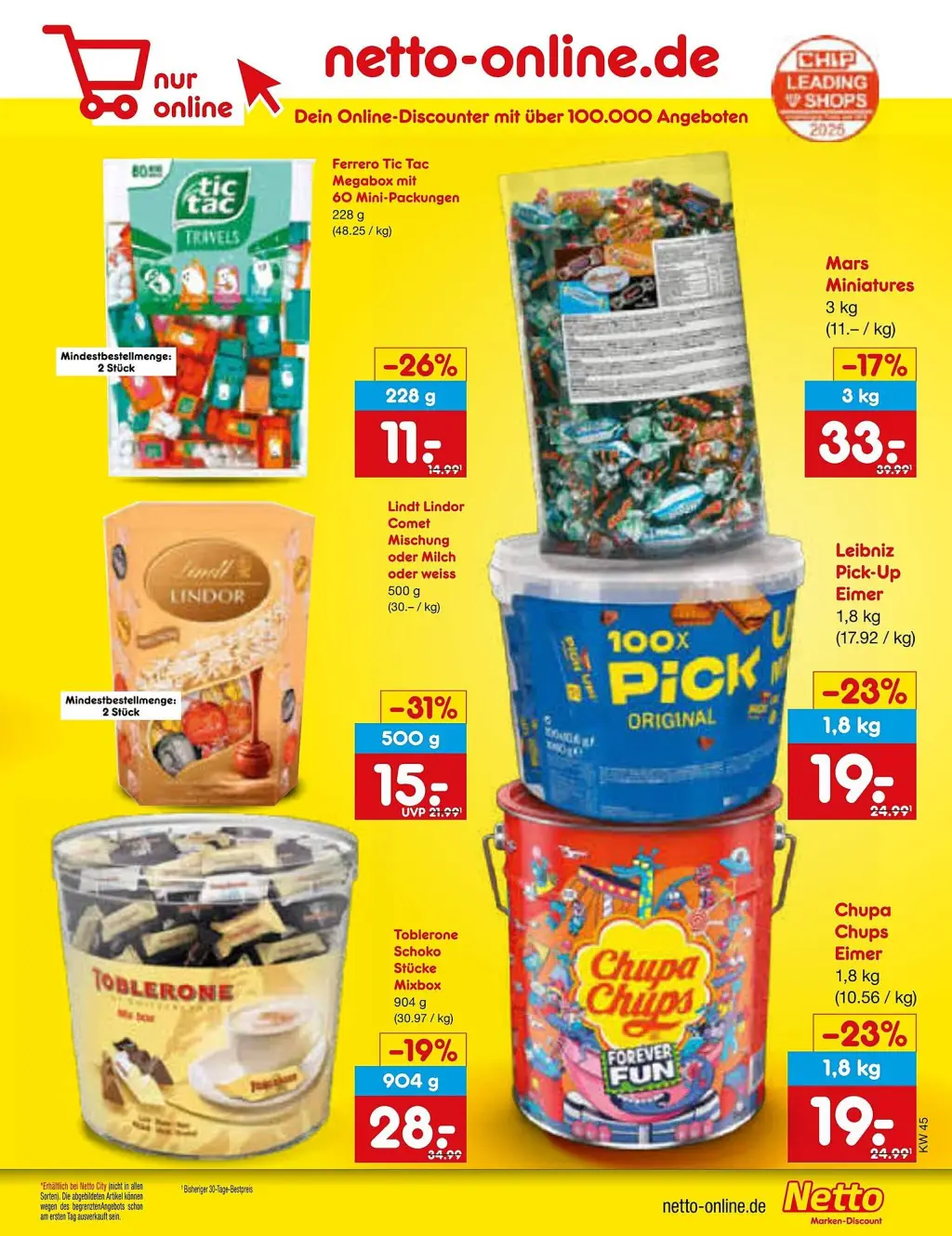 Netto Marken-Discount Prospekt KW45 mit aktuellen Angeboten und attraktiven Rabatten – günstige Lebensmittel, Sparen Sie bei Netto Marken-Discount Prospekt diese Woche!