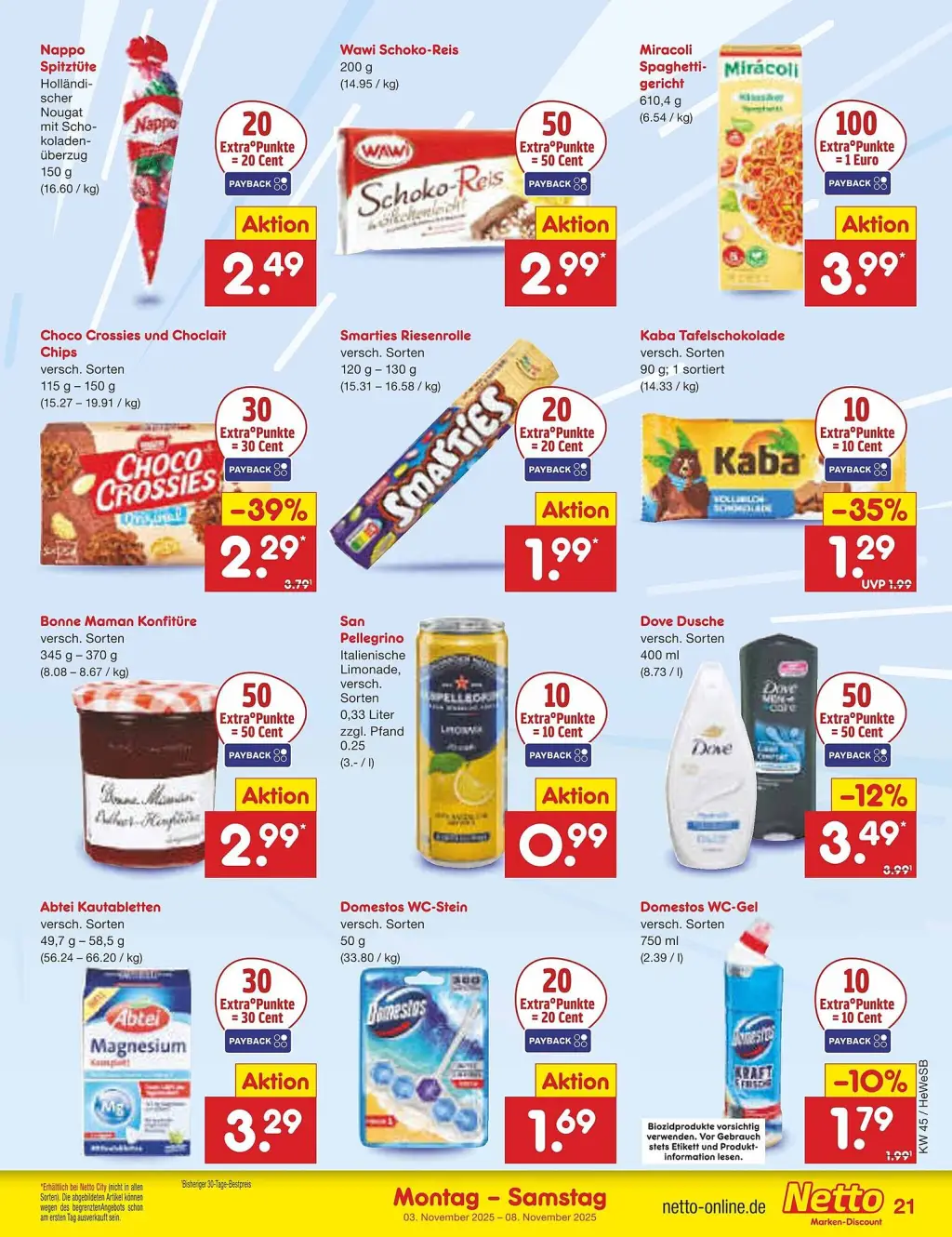 Netto Marken-Discount Prospekt KW45 mit aktuellen Angeboten und attraktiven Rabatten – günstige Lebensmittel, Sparen Sie bei Netto Marken-Discount Prospekt diese Woche!