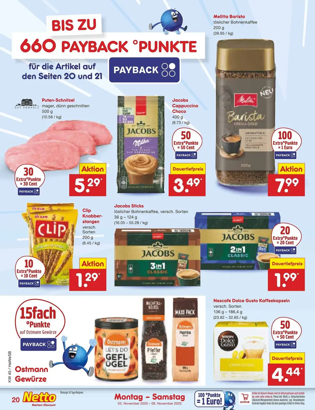 Netto Marken-Discount Prospekt KW45 mit aktuellen Angeboten und attraktiven Rabatten – günstige Lebensmittel, Sparen Sie bei Netto Marken-Discount Prospekt diese Woche!
