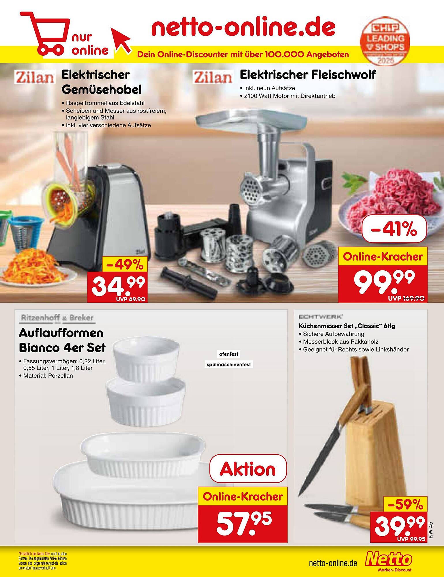 Netto Marken-Discount Prospekt KW45 mit aktuellen Angeboten und attraktiven Rabatten – günstige Lebensmittel, Sparen Sie bei Netto Marken-Discount Prospekt diese Woche!