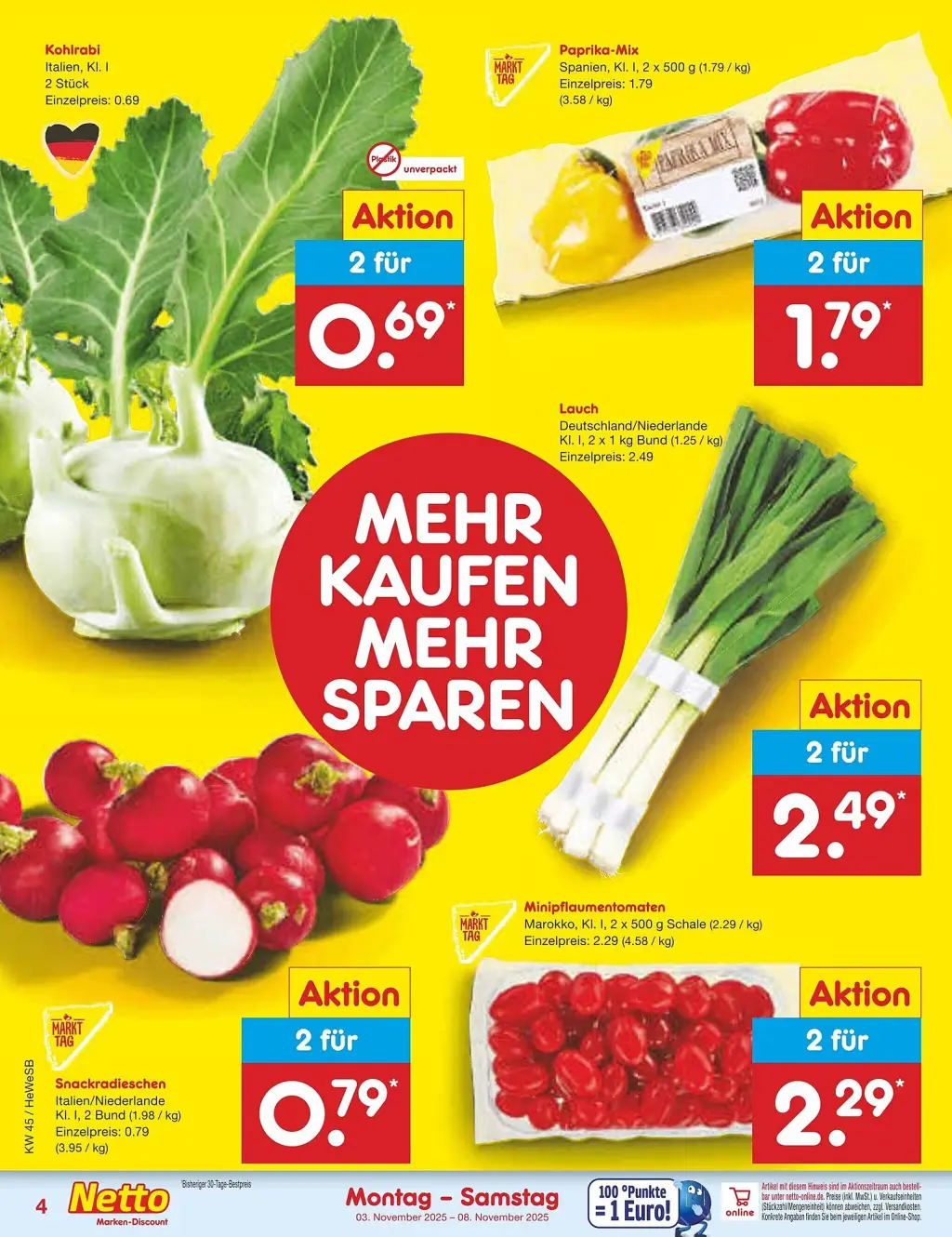 Netto Marken-Discount Prospekt KW45 mit aktuellen Angeboten und attraktiven Rabatten – günstige Lebensmittel, Sparen Sie bei Netto Marken-Discount Prospekt diese Woche!