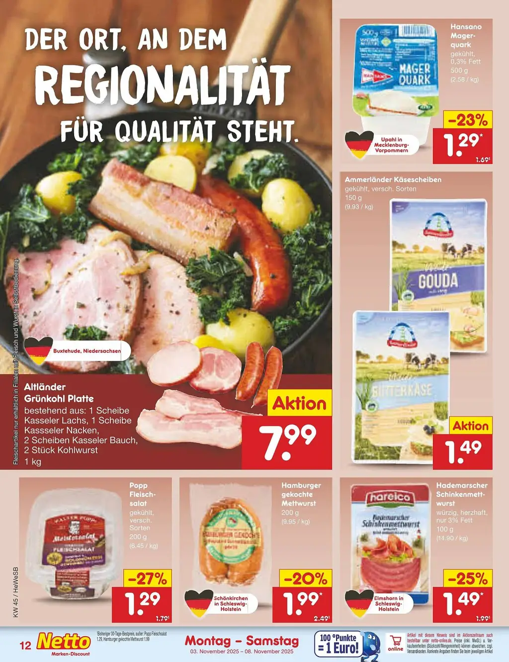 Netto Marken-Discount Prospekt KW45 mit aktuellen Angeboten und attraktiven Rabatten – günstige Lebensmittel, Sparen Sie bei Netto Marken-Discount Prospekt diese Woche!
