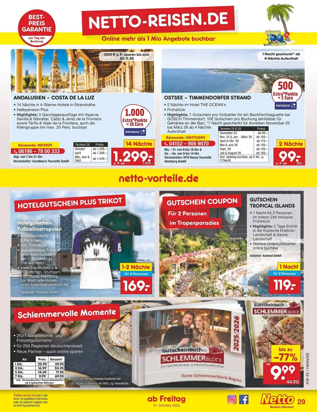 Netto Marken-Discount Prospekt KW45 mit aktuellen Angeboten und attraktiven Rabatten – günstige Lebensmittel, Sparen Sie bei Netto Marken-Discount Prospekt diese Woche!