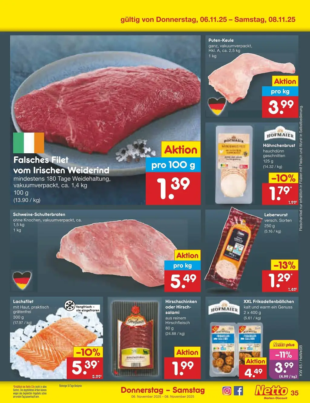 Netto Marken-Discount Prospekt KW45 mit aktuellen Angeboten und attraktiven Rabatten – günstige Lebensmittel, Sparen Sie bei Netto Marken-Discount Prospekt diese Woche!