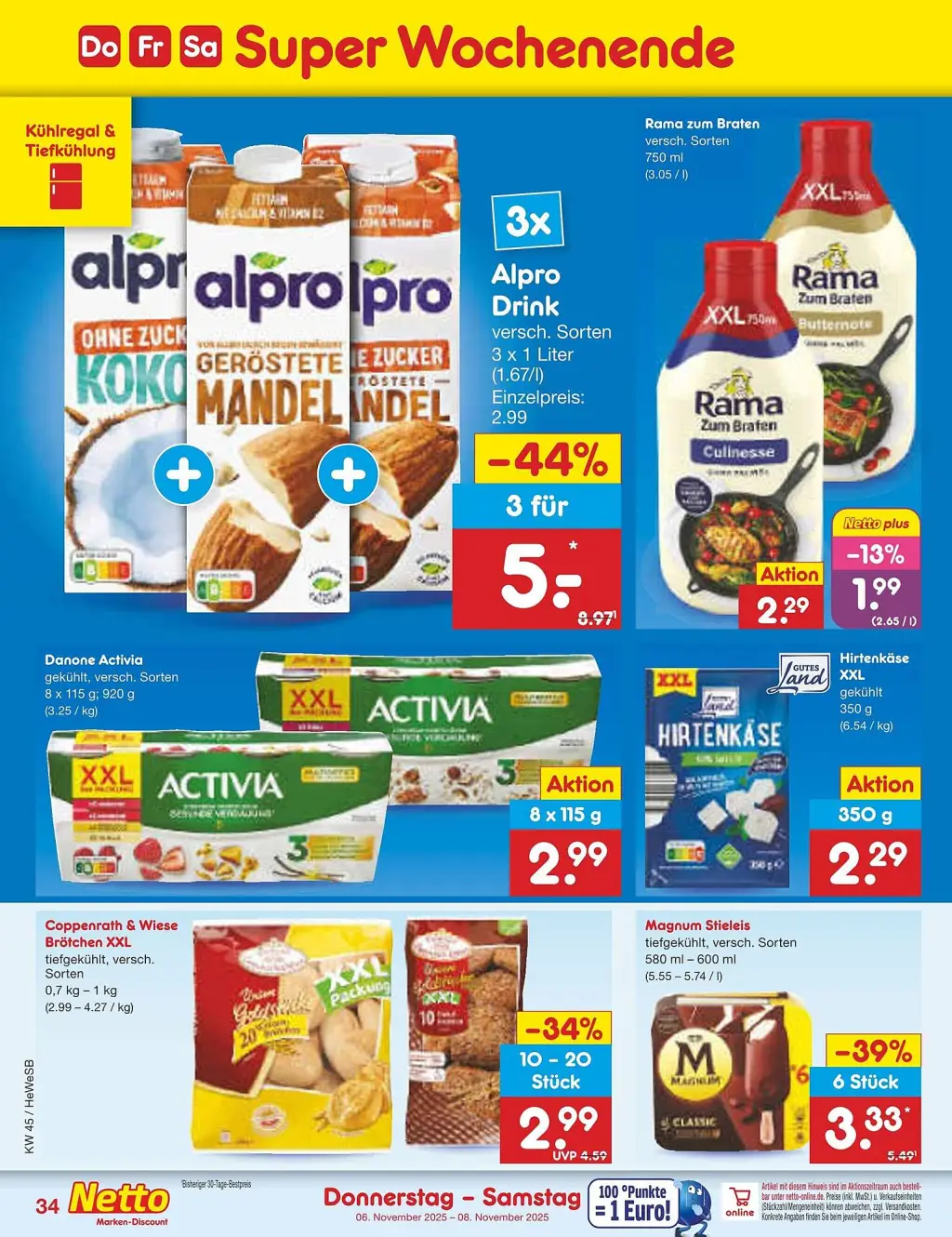 Netto Marken-Discount Prospekt KW45 mit aktuellen Angeboten und attraktiven Rabatten – günstige Lebensmittel, Sparen Sie bei Netto Marken-Discount Prospekt diese Woche!