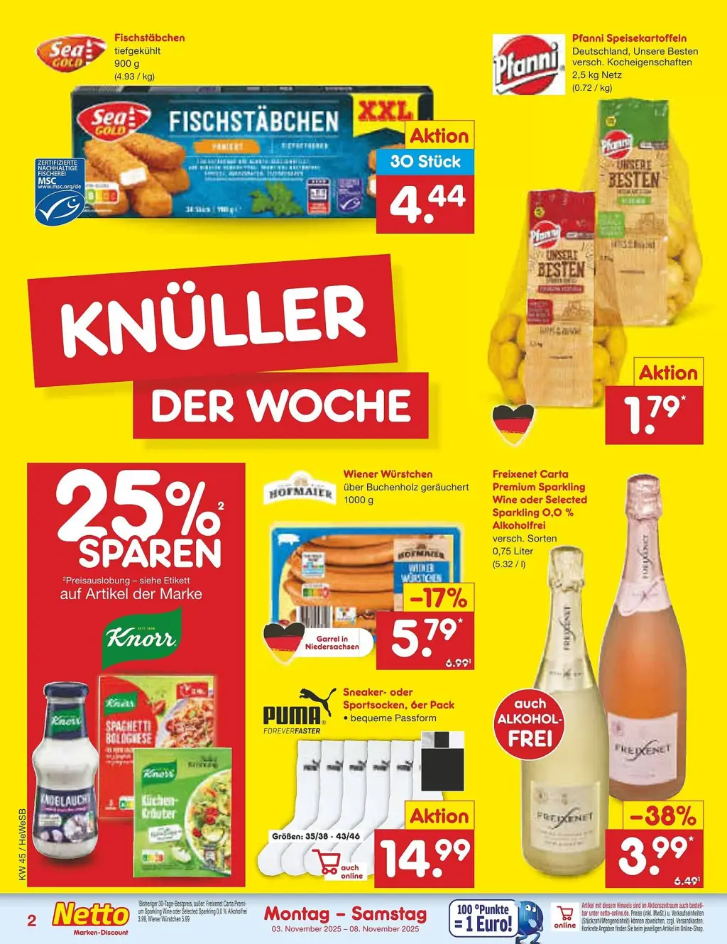 Netto Marken-Discount Prospekt KW45 mit aktuellen Angeboten und attraktiven Rabatten – günstige Lebensmittel, Sparen Sie bei Netto Marken-Discount Prospekt diese Woche!