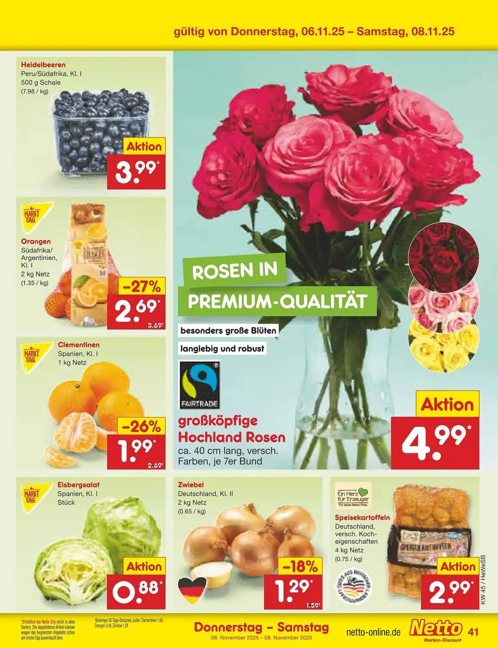Netto Marken-Discount Prospekt KW45 mit aktuellen Angeboten und attraktiven Rabatten – günstige Lebensmittel, Sparen Sie bei Netto Marken-Discount Prospekt diese Woche!