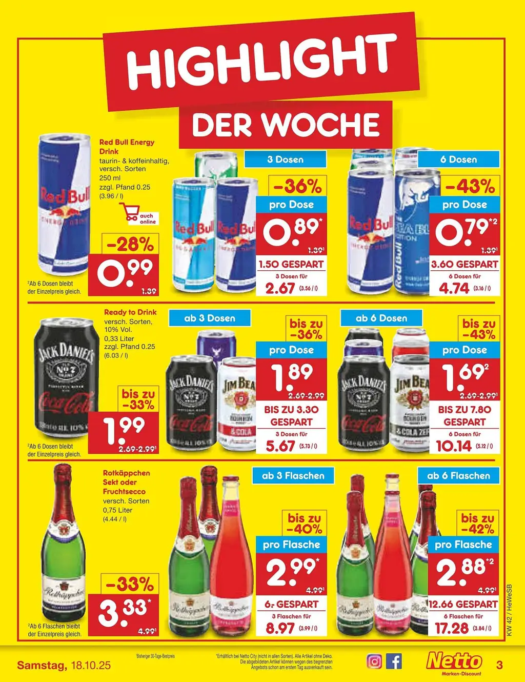 Netto Marken-Discount Prospekt KW42 mit aktuellen Angeboten und attraktiven Rabatten – günstige Lebensmittel, Sparen Sie bei Netto Marken-Discount Prospekt diese Woche!