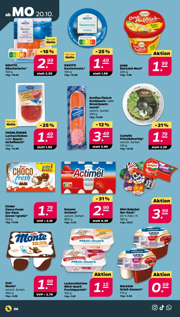NETTO Prospekt KW43 mit aktuellen Angeboten und attraktiven Rabatten – günstige Lebensmittel, Sparen Sie bei NETTO Prospekt diese Woche!