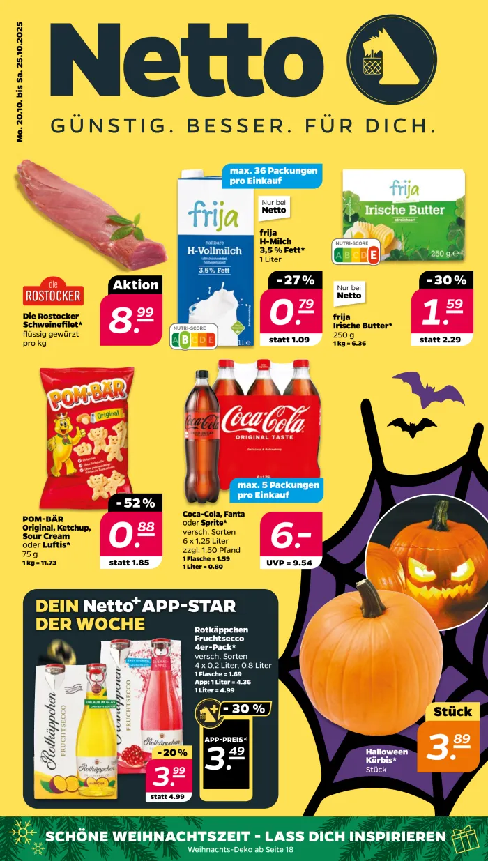 NETTO Prospekt KW43 mit aktuellen Angeboten und attraktiven Rabatten – günstige Lebensmittel, Sparen Sie bei NETTO Prospekt diese Woche!