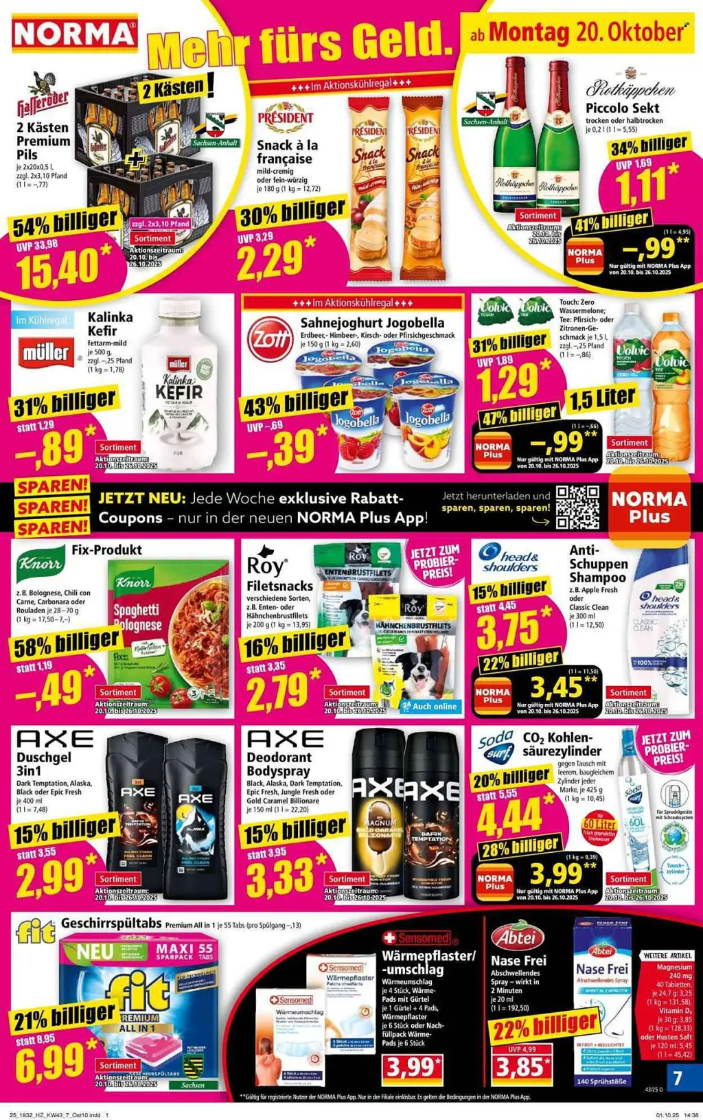 Norma Prospekt KW43 mit aktuellen Angeboten und attraktiven Rabatten – günstige Lebensmittel, Sparen Sie bei Norma Prospekt diese Woche!