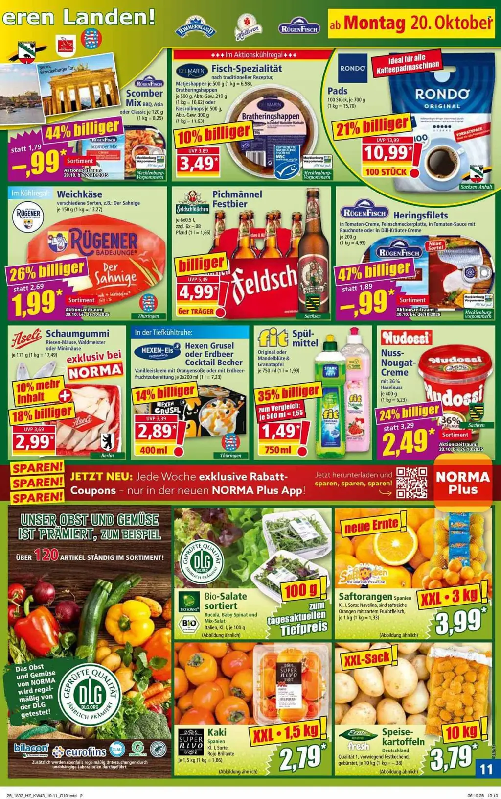 Norma Prospekt KW43 mit aktuellen Angeboten und attraktiven Rabatten – günstige Lebensmittel, Sparen Sie bei Norma Prospekt diese Woche!