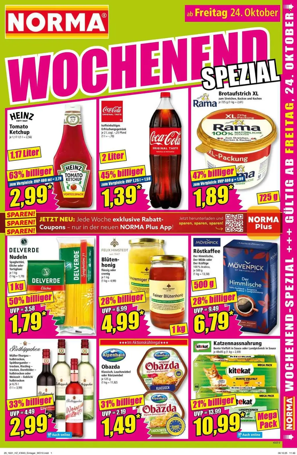 Norma Prospekt KW43 mit aktuellen Angeboten und attraktiven Rabatten – günstige Lebensmittel, Sparen Sie bei Norma Prospekt diese Woche!