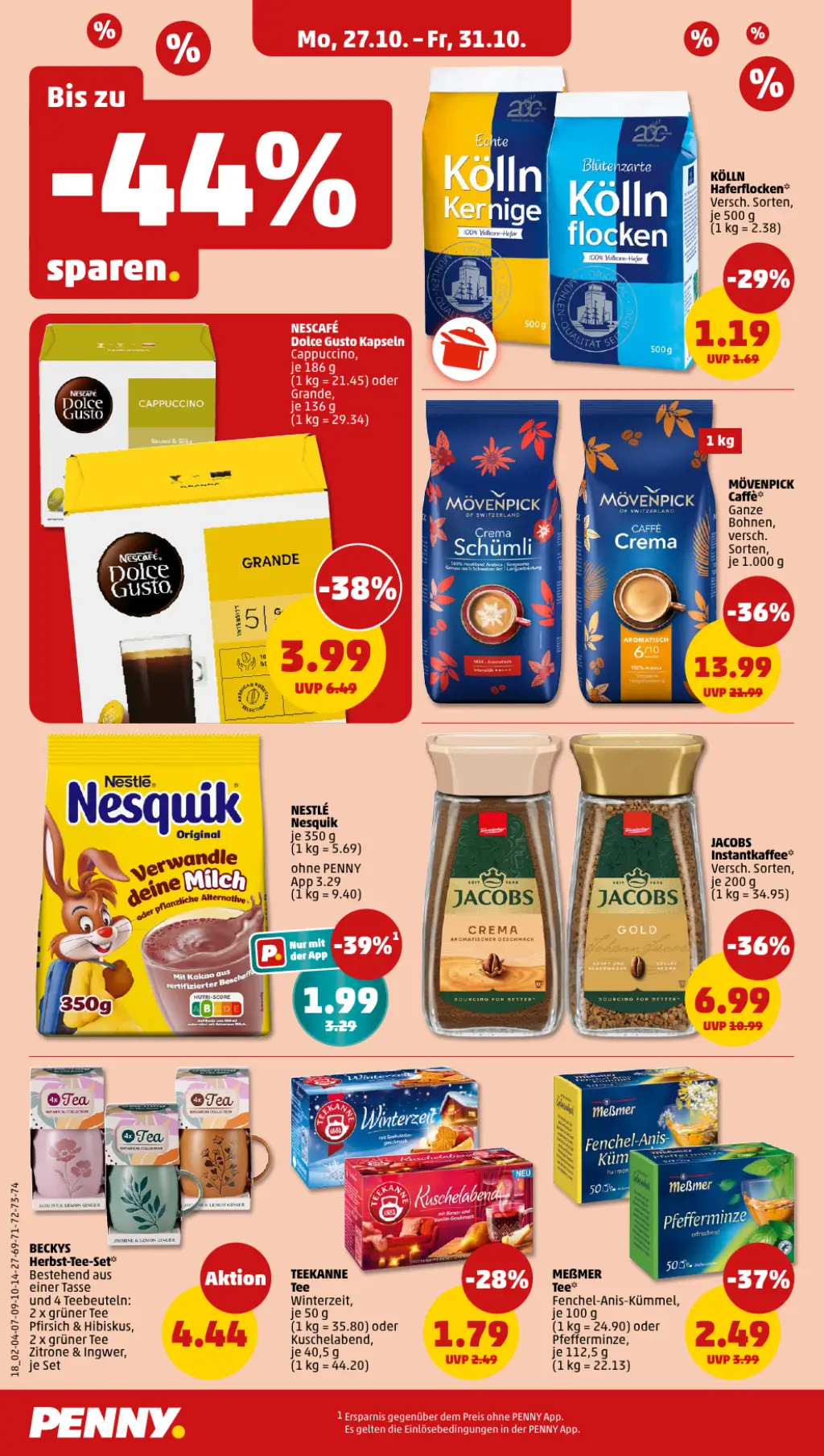 PENNY Prospekt KW44 mit aktuellen Angeboten und attraktiven Rabatten – günstige Lebensmittel, Sparen Sie bei PENNY Prospekt diese Woche!