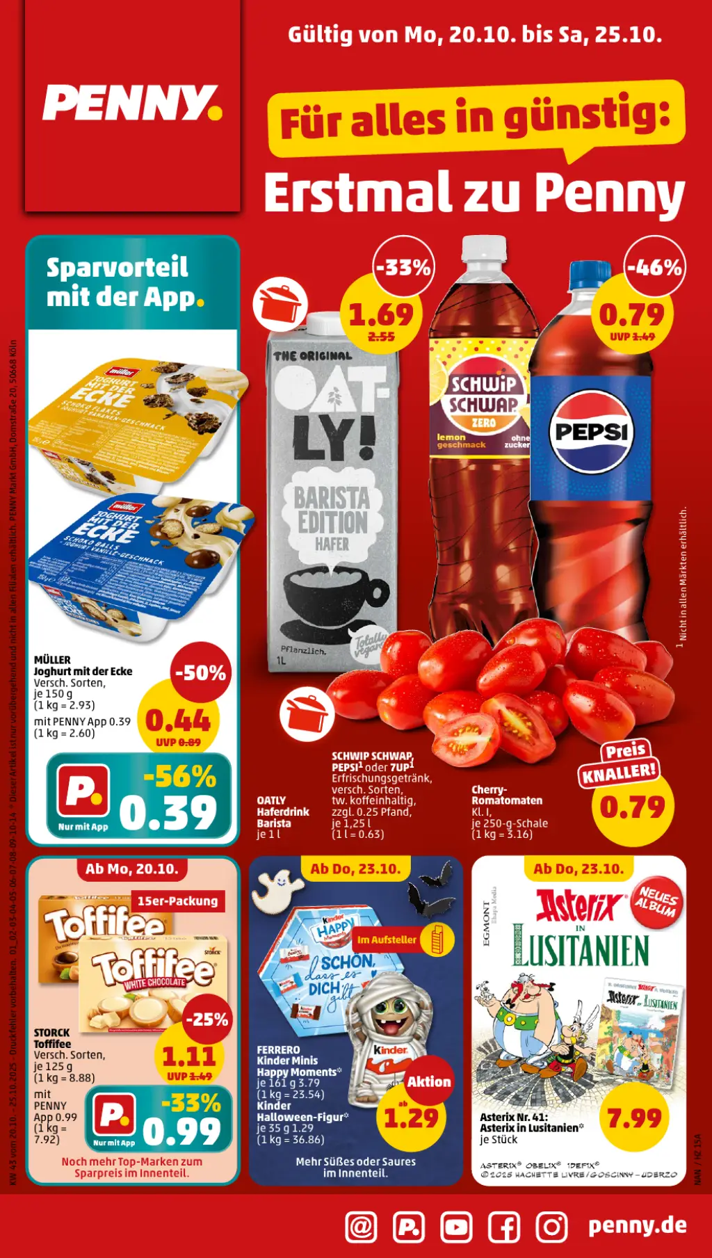 PENNY Prospekt KW43 mit aktuellen Angeboten und attraktiven Rabatten – günstige Lebensmittel, Sparen Sie bei PENNY Prospekt diese Woche!
