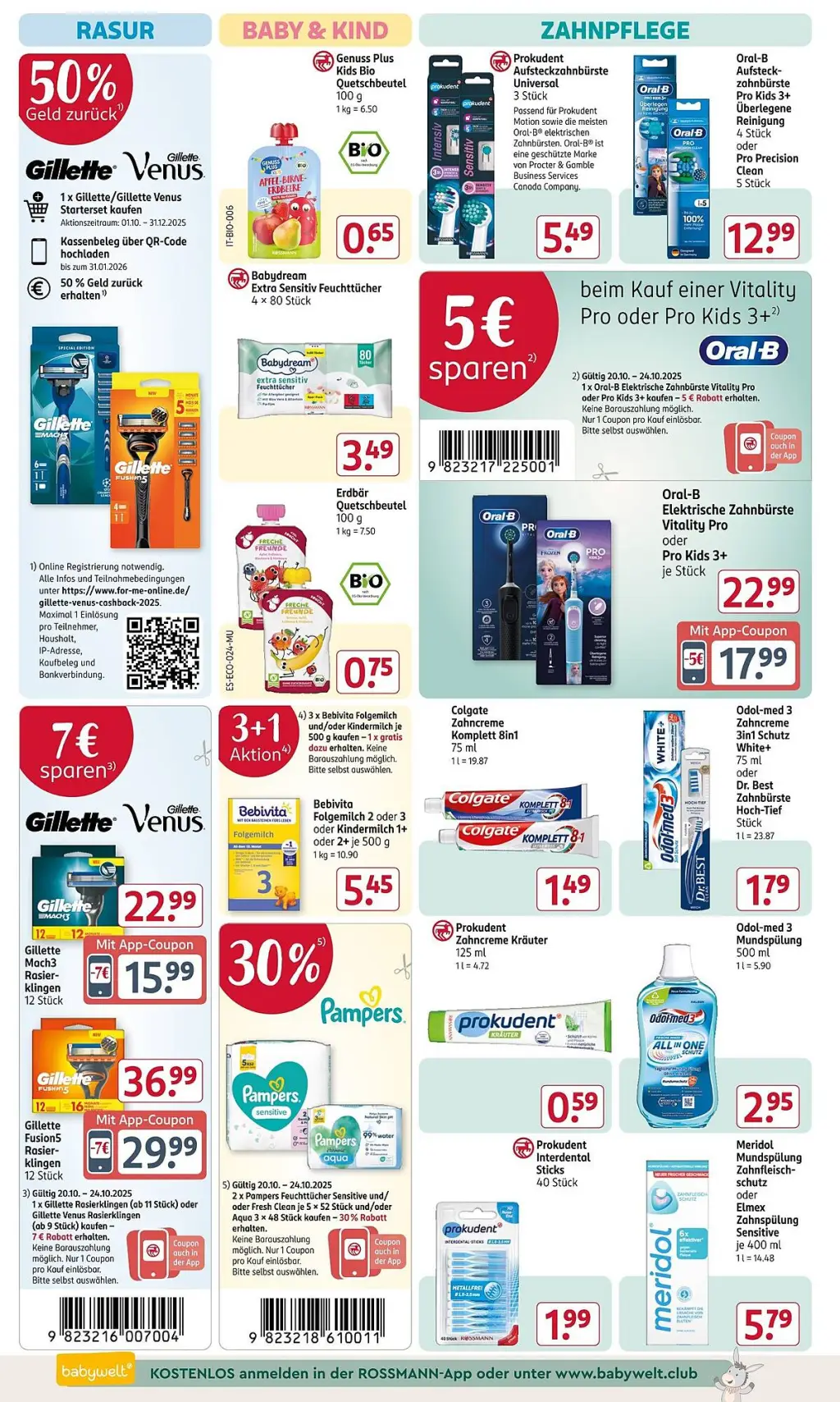 Rossmann Prospekt KW43 mit aktuellen Angeboten und attraktiven Rabatten – günstige Lebensmittel, Sparen Sie bei Rossmann Prospekt diese Woche!
