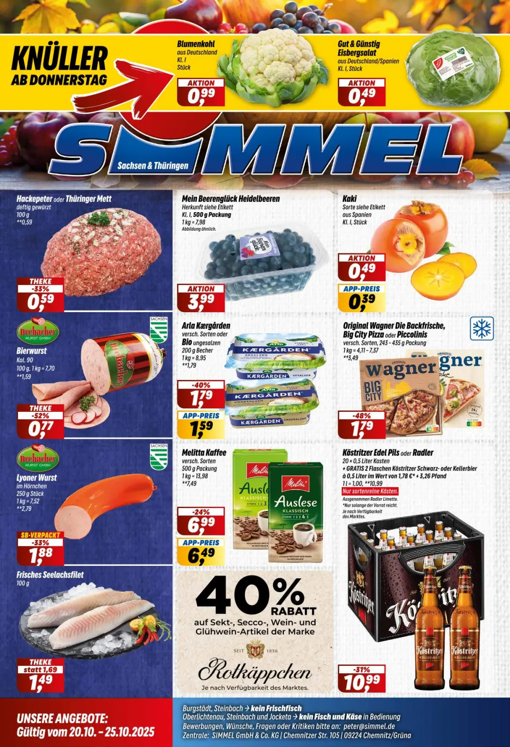 Simmel Prospekt KW43 mit aktuellen Angeboten und attraktiven Rabatten – günstige Lebensmittel, Sparen Sie bei Simmel Prospekt diese Woche!