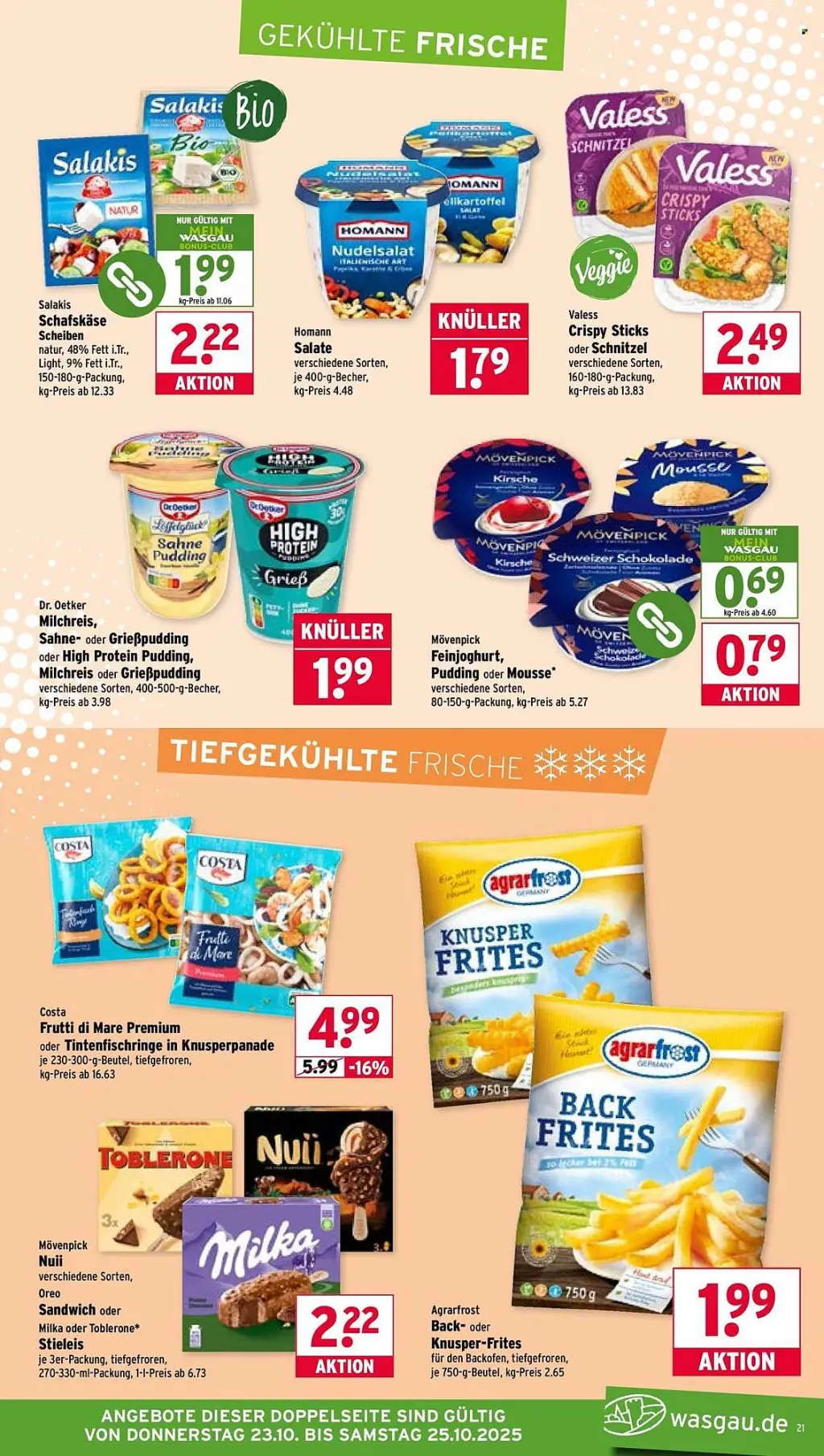 Wasgau Prospekt KW43 mit aktuellen Angeboten und attraktiven Rabatten – günstige Lebensmittel, Sparen Sie bei Wasgau Prospekt diese Woche!