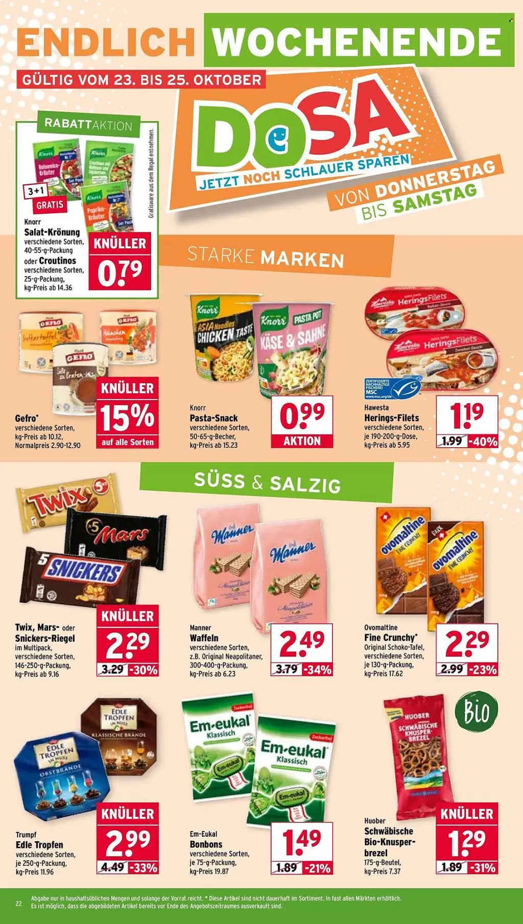 Wasgau Prospekt KW43 mit aktuellen Angeboten und attraktiven Rabatten – günstige Lebensmittel, Sparen Sie bei Wasgau Prospekt diese Woche!