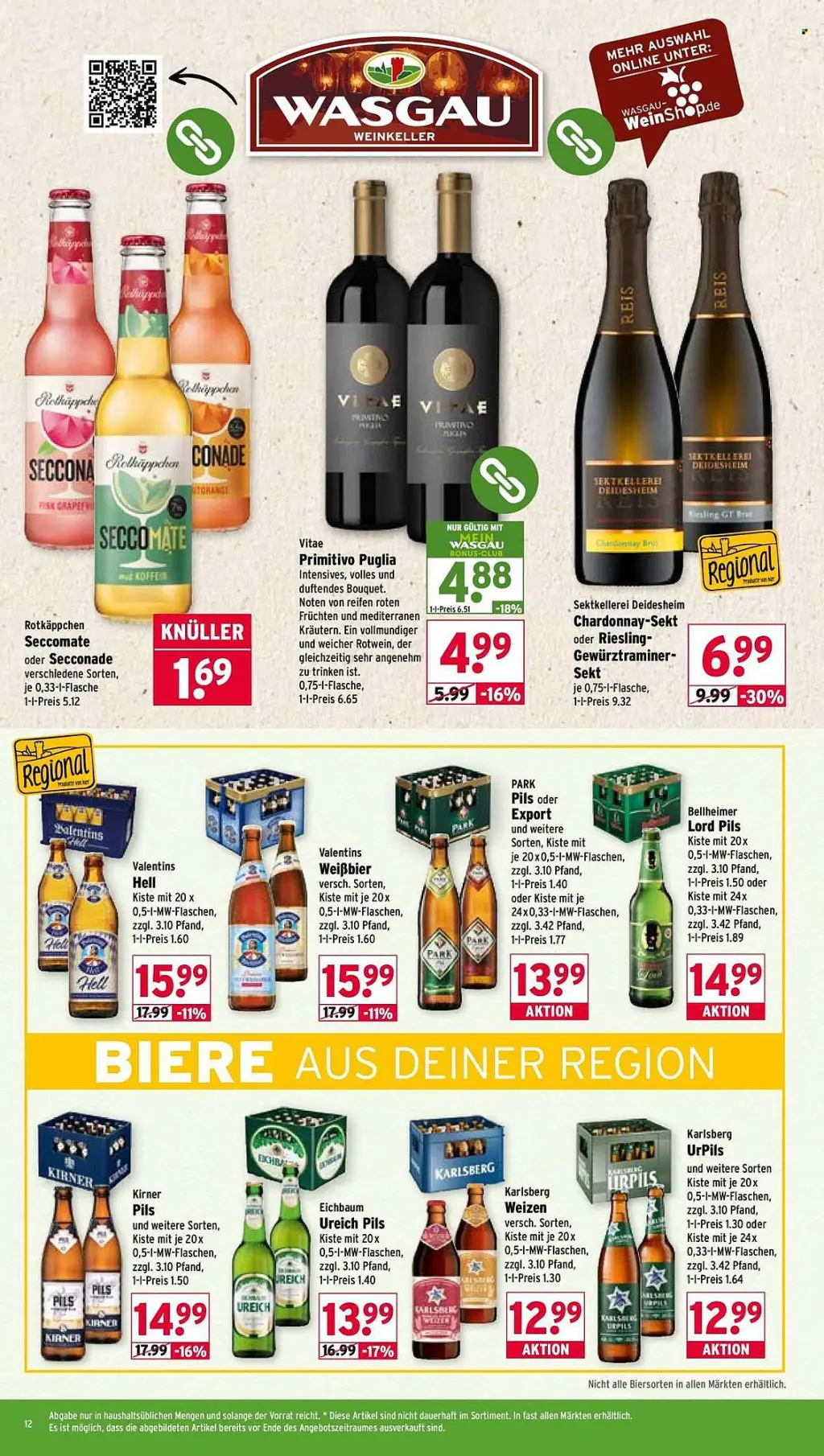 Wasgau Prospekt KW43 mit aktuellen Angeboten und attraktiven Rabatten – günstige Lebensmittel, Sparen Sie bei Wasgau Prospekt diese Woche!