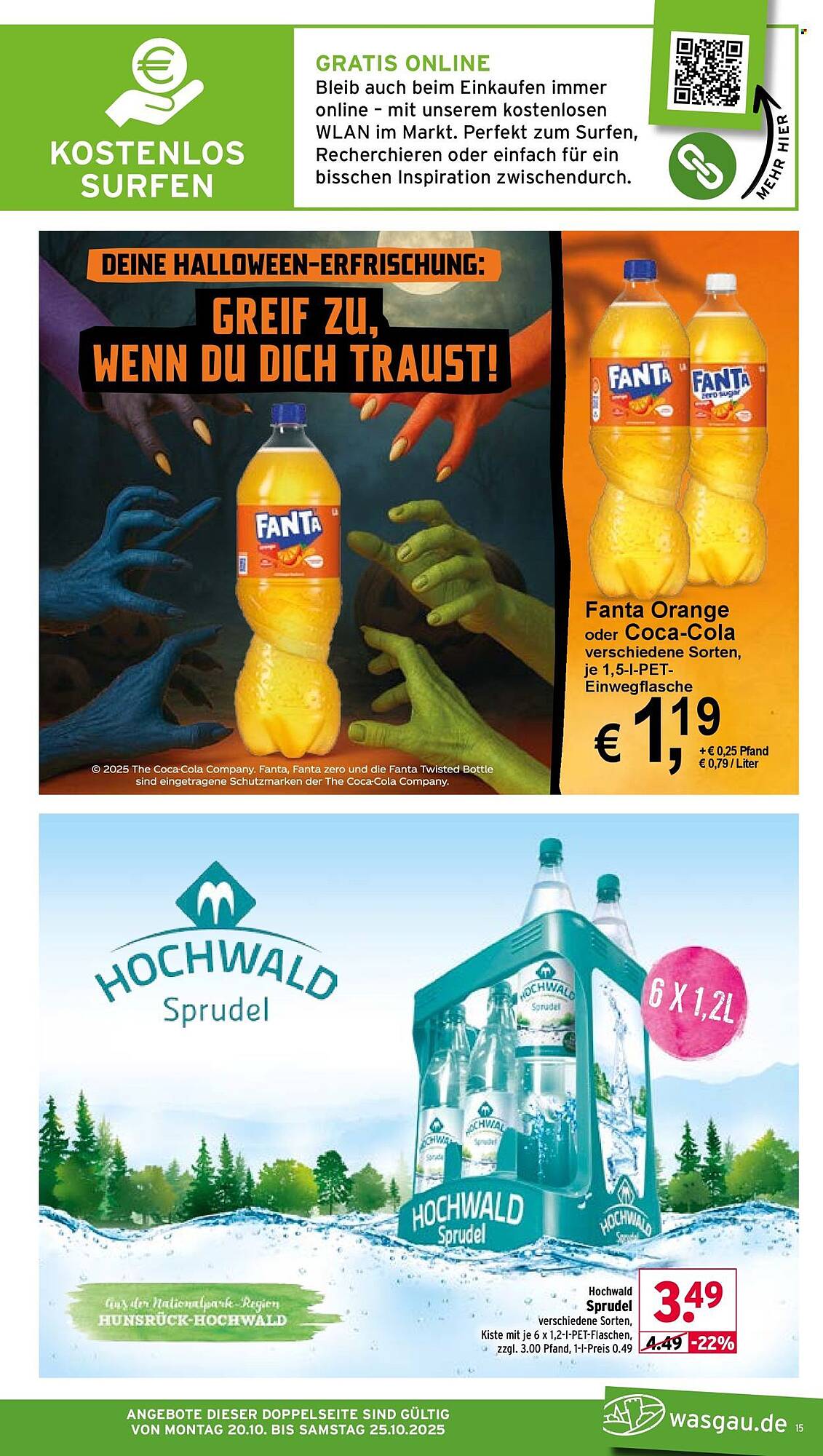 Wasgau Prospekt KW43 mit aktuellen Angeboten und attraktiven Rabatten – günstige Lebensmittel, Sparen Sie bei Wasgau Prospekt diese Woche!