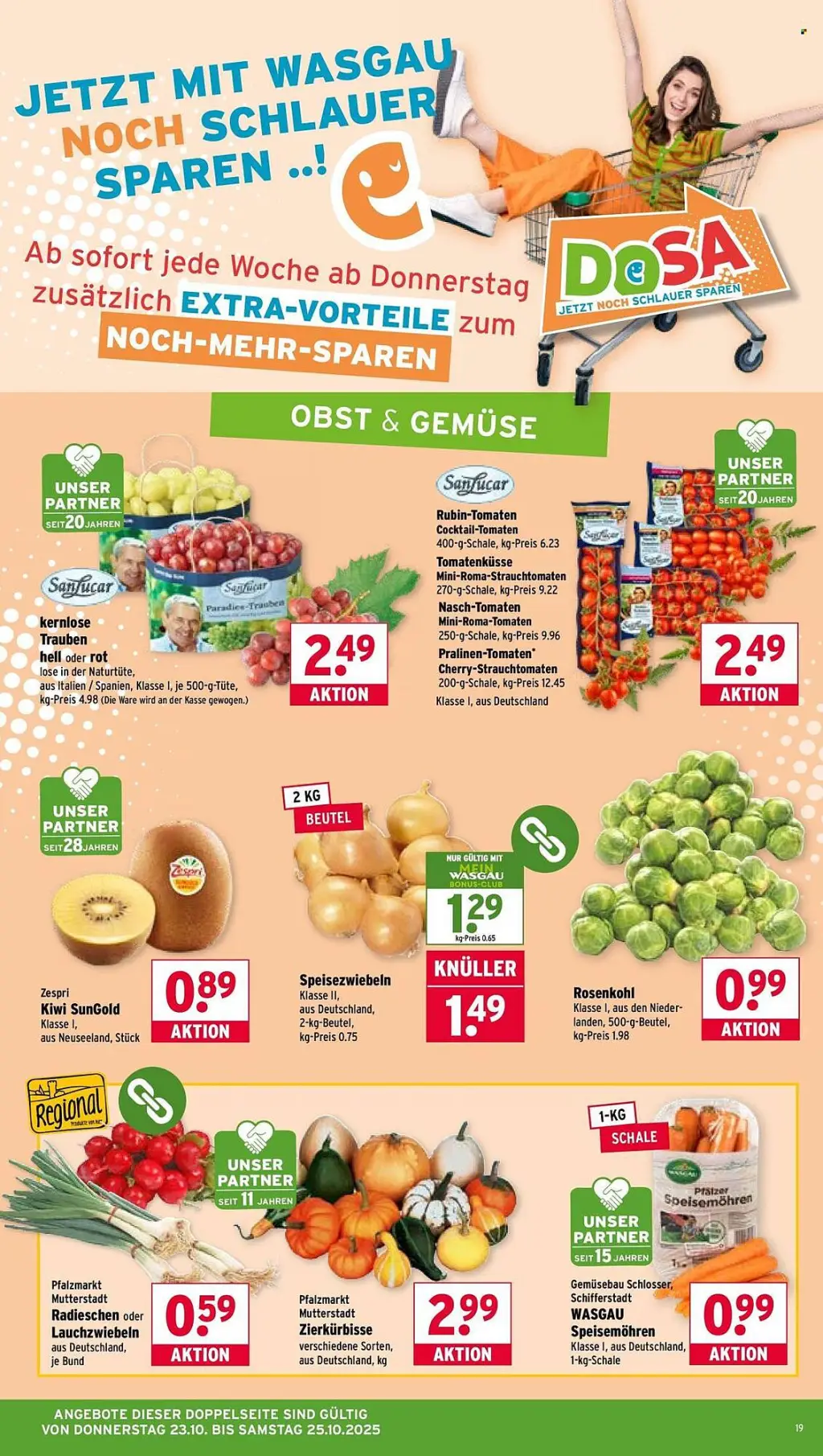 Wasgau Prospekt KW43 mit aktuellen Angeboten und attraktiven Rabatten – günstige Lebensmittel, Sparen Sie bei Wasgau Prospekt diese Woche!