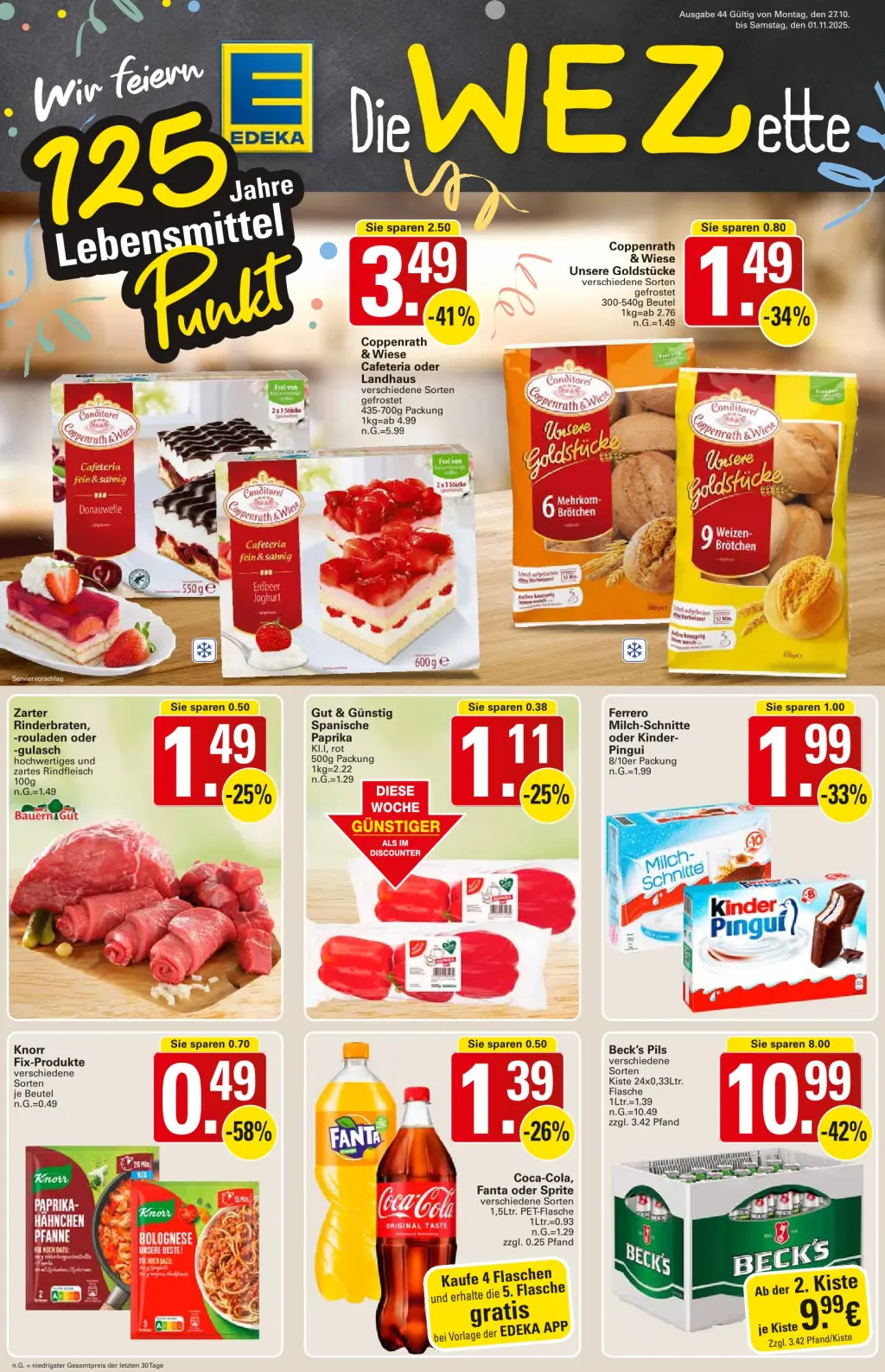 WEZ Prospekt KW44 mit aktuellen Angeboten und attraktiven Rabatten – günstige Lebensmittel, Sparen Sie bei WEZ Prospekt diese Woche! WEZ Prospekt KW44 mit aktuellen Angeboten und attraktiven Rabatten – günstige Lebensmittel, Sparen Sie bei WEZ Prospekt diese Woche!