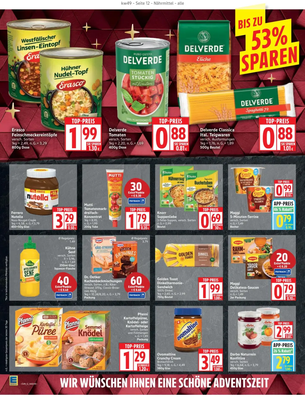 Edeka Prospekt KW49 mit aktuellen Angeboten und attraktiven Rabatten – günstige Lebensmittel, Sparen Sie bei Edeka Prospekt diese Woche!