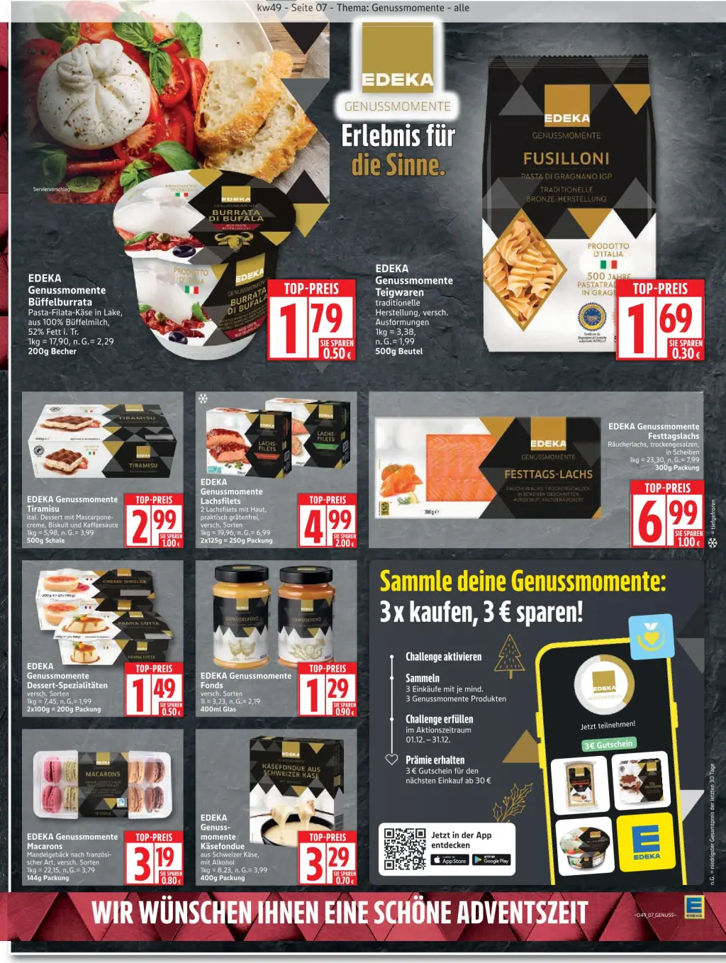 Edeka Prospekt KW49 mit aktuellen Angeboten und attraktiven Rabatten – günstige Lebensmittel, Sparen Sie bei Edeka Prospekt diese Woche!