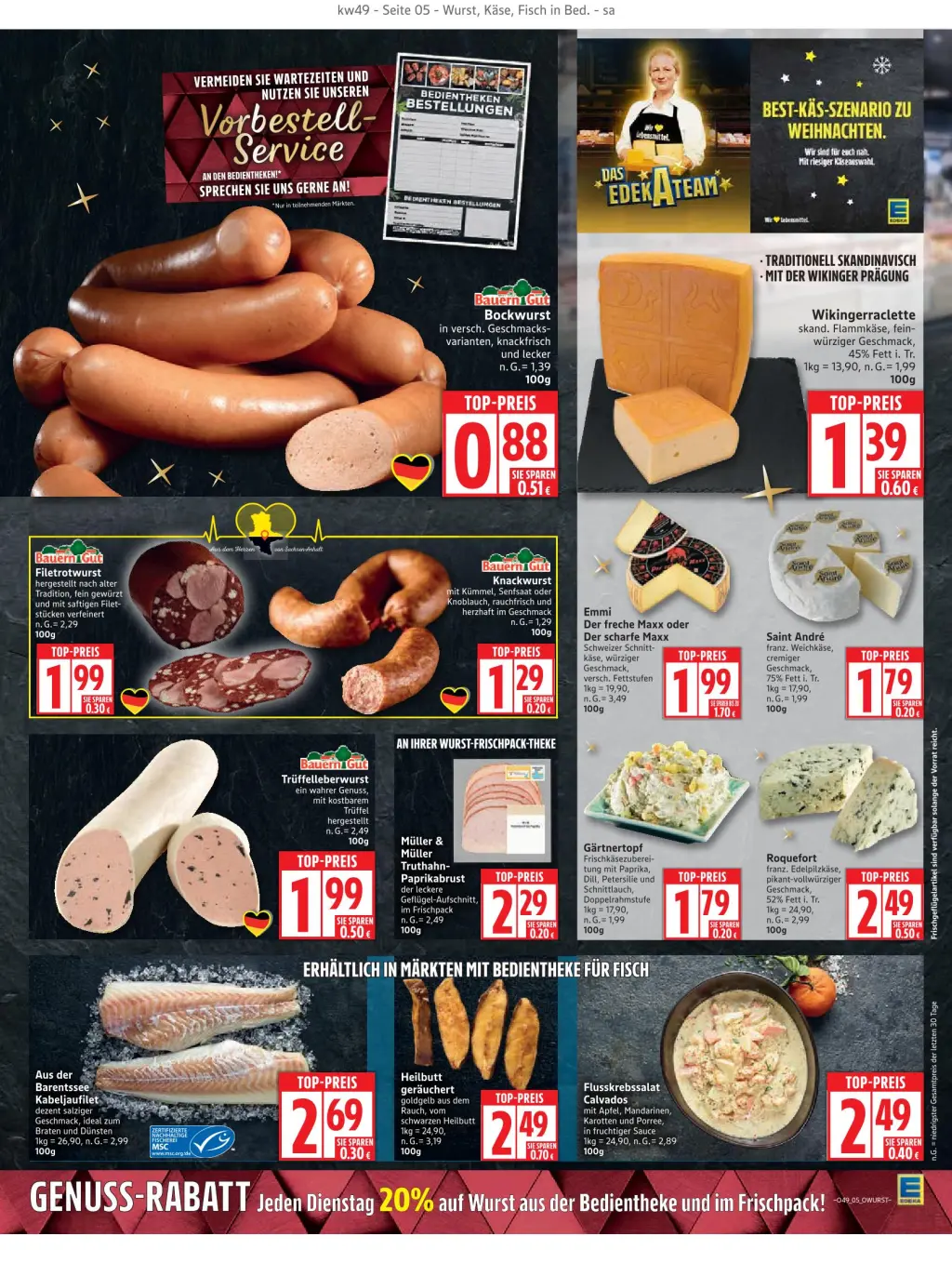 Edeka Prospekt KW49 mit aktuellen Angeboten und attraktiven Rabatten – günstige Lebensmittel, Sparen Sie bei Edeka Prospekt diese Woche!