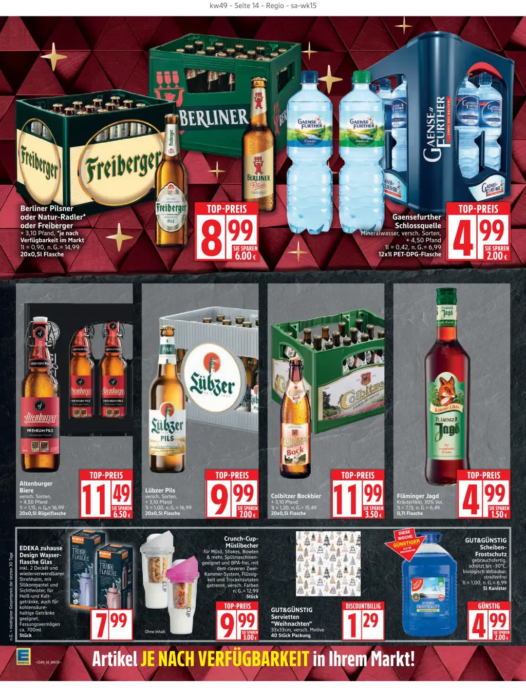 Edeka Prospekt KW49 mit aktuellen Angeboten und attraktiven Rabatten – günstige Lebensmittel, Sparen Sie bei Edeka Prospekt diese Woche!