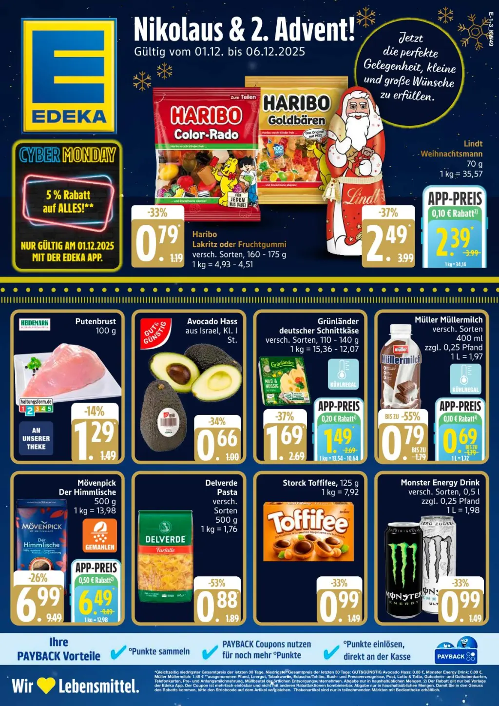 Edeka Prospekt KW49 mit aktuellen Angeboten und attraktiven Rabatten – günstige Lebensmittel, Sparen Sie bei Edeka Prospekt diese Woche!