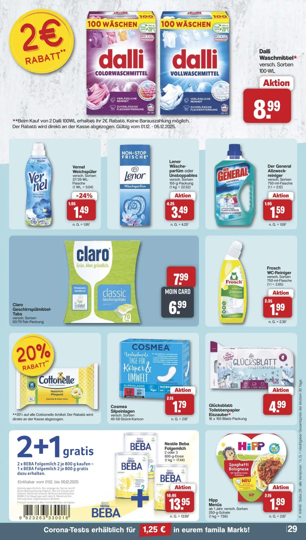 Famila Prospekt KW49 mit aktuellen Angeboten und attraktiven Rabatten – günstige Lebensmittel, Sparen Sie bei Famila Prospekt diese Woche!