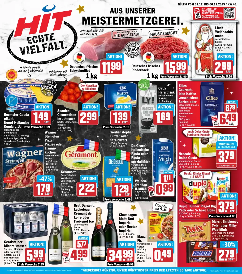 Hit Prospekt KW49 mit aktuellen Angeboten und attraktiven Rabatten – günstige Lebensmittel, Sparen Sie bei Hit Prospekt diese Woche!