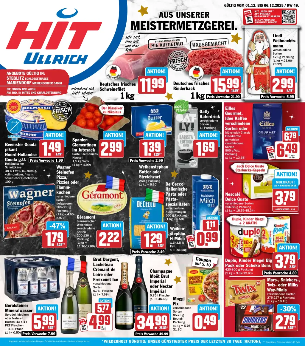 Hit Prospekt KW49 mit aktuellen Angeboten und attraktiven Rabatten – günstige Lebensmittel, Sparen Sie bei Hit Prospekt diese Woche!