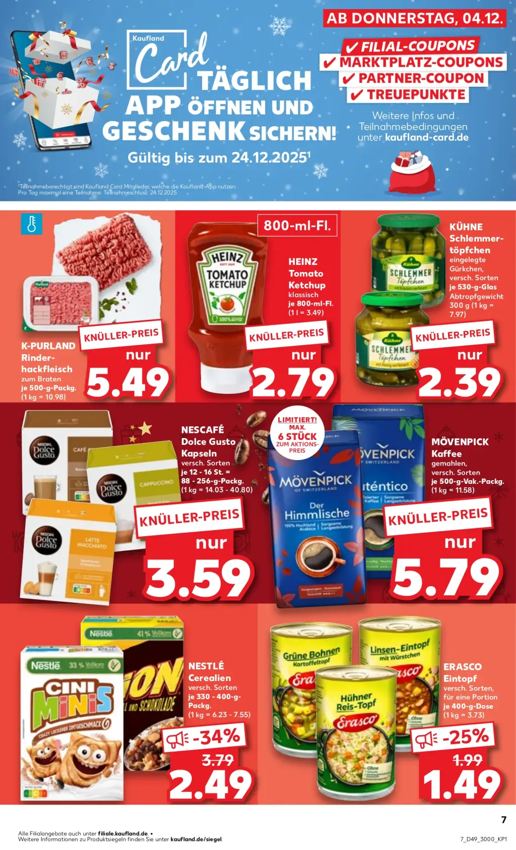 Kaufland Prospekt KW49 mit aktuellen Angeboten und attraktiven Rabatten – günstige Lebensmittel, Sparen Sie bei Kaufland Prospekt diese Woche!