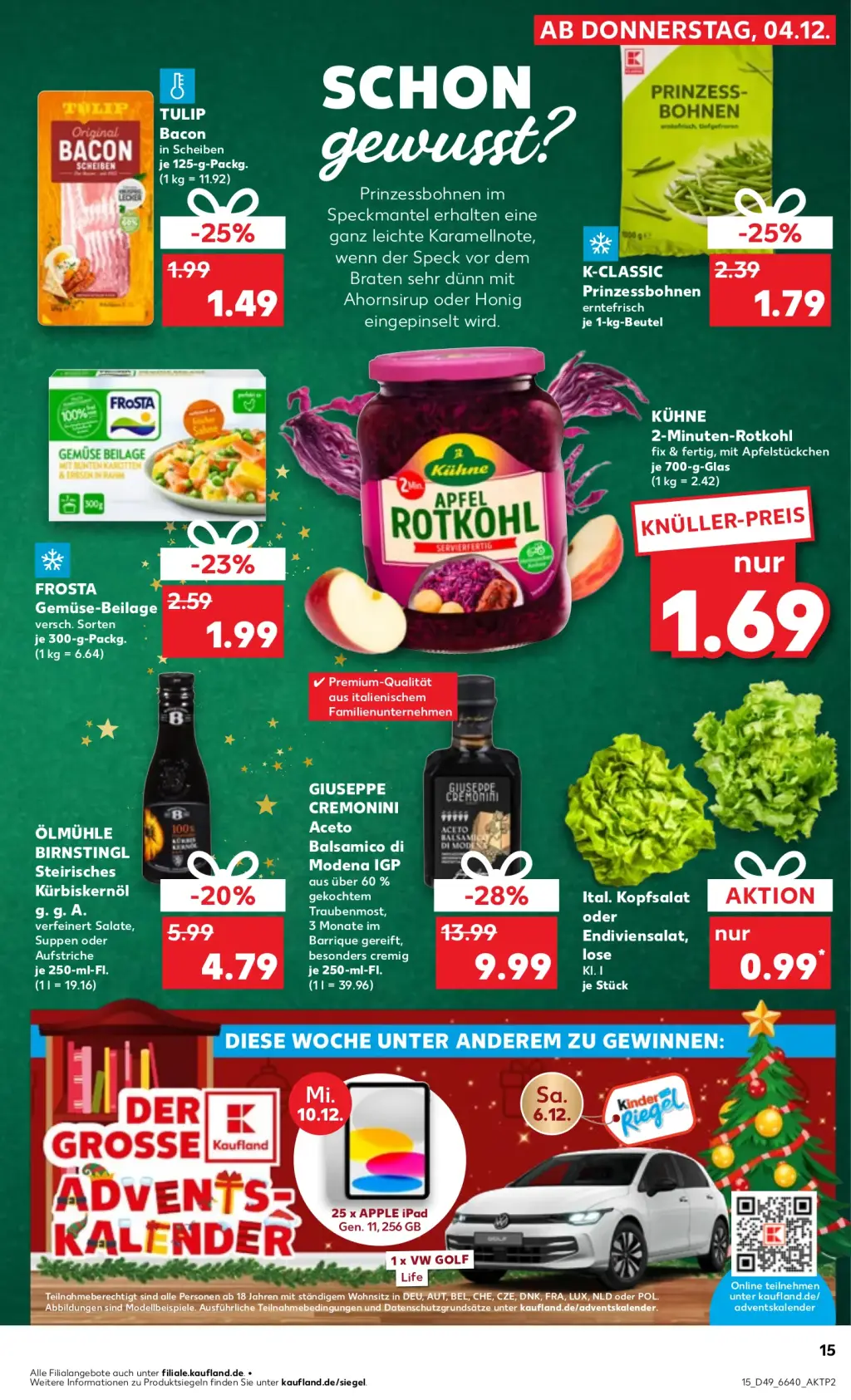 Kaufland Prospekt KW49 mit aktuellen Angeboten und attraktiven Rabatten – günstige Lebensmittel, Sparen Sie bei Kaufland Prospekt diese Woche!