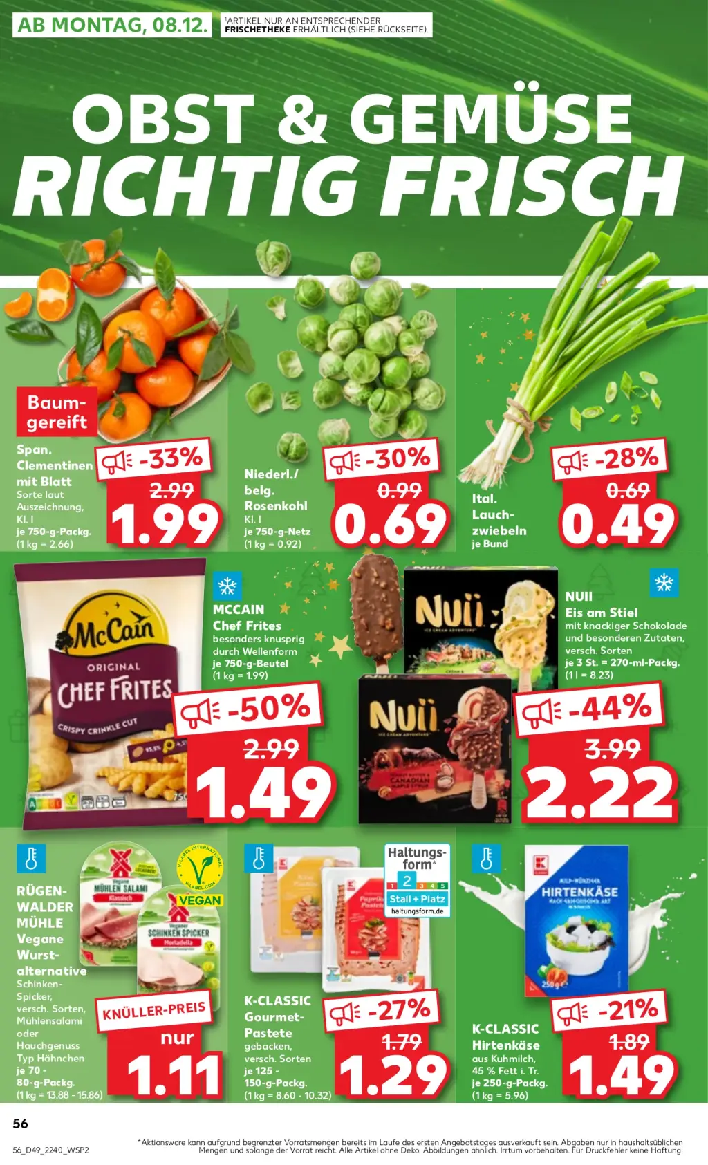Kaufland Prospekt KW49 mit aktuellen Angeboten und attraktiven Rabatten – günstige Lebensmittel, Sparen Sie bei Kaufland Prospekt diese Woche!