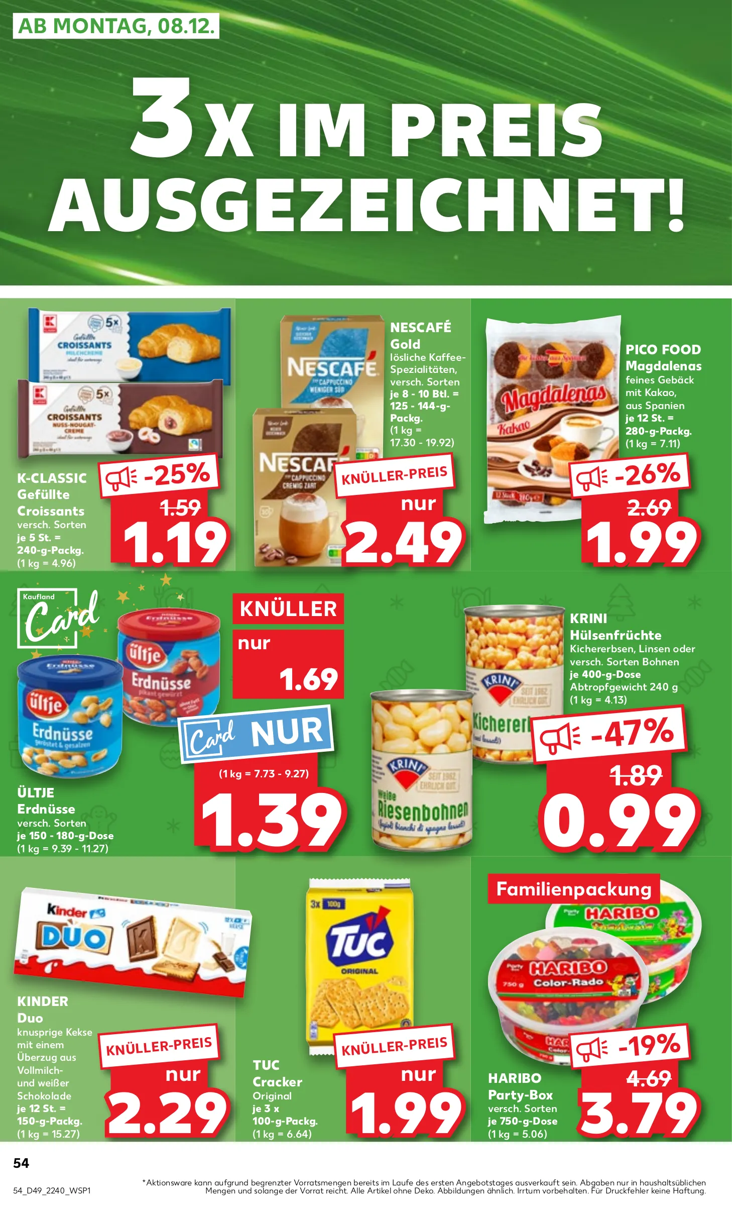 Kaufland Prospekt KW49 mit aktuellen Angeboten und attraktiven Rabatten – günstige Lebensmittel, Sparen Sie bei Kaufland Prospekt diese Woche!