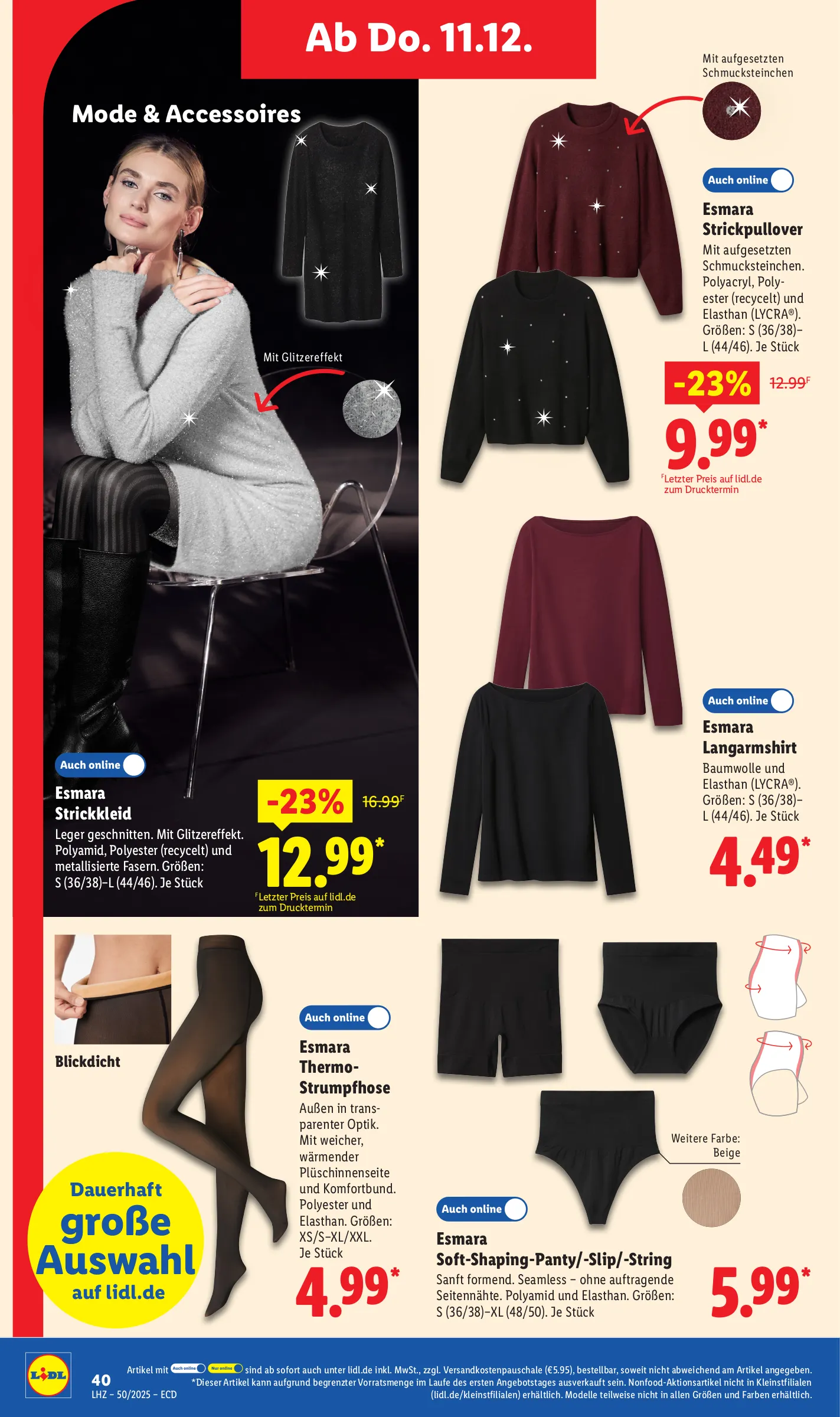 Lidl Prospekt KW50 mit aktuellen Angeboten und attraktiven Rabatten – günstige Lebensmittel, Sparen Sie bei Lidl Prospekt diese Woche!