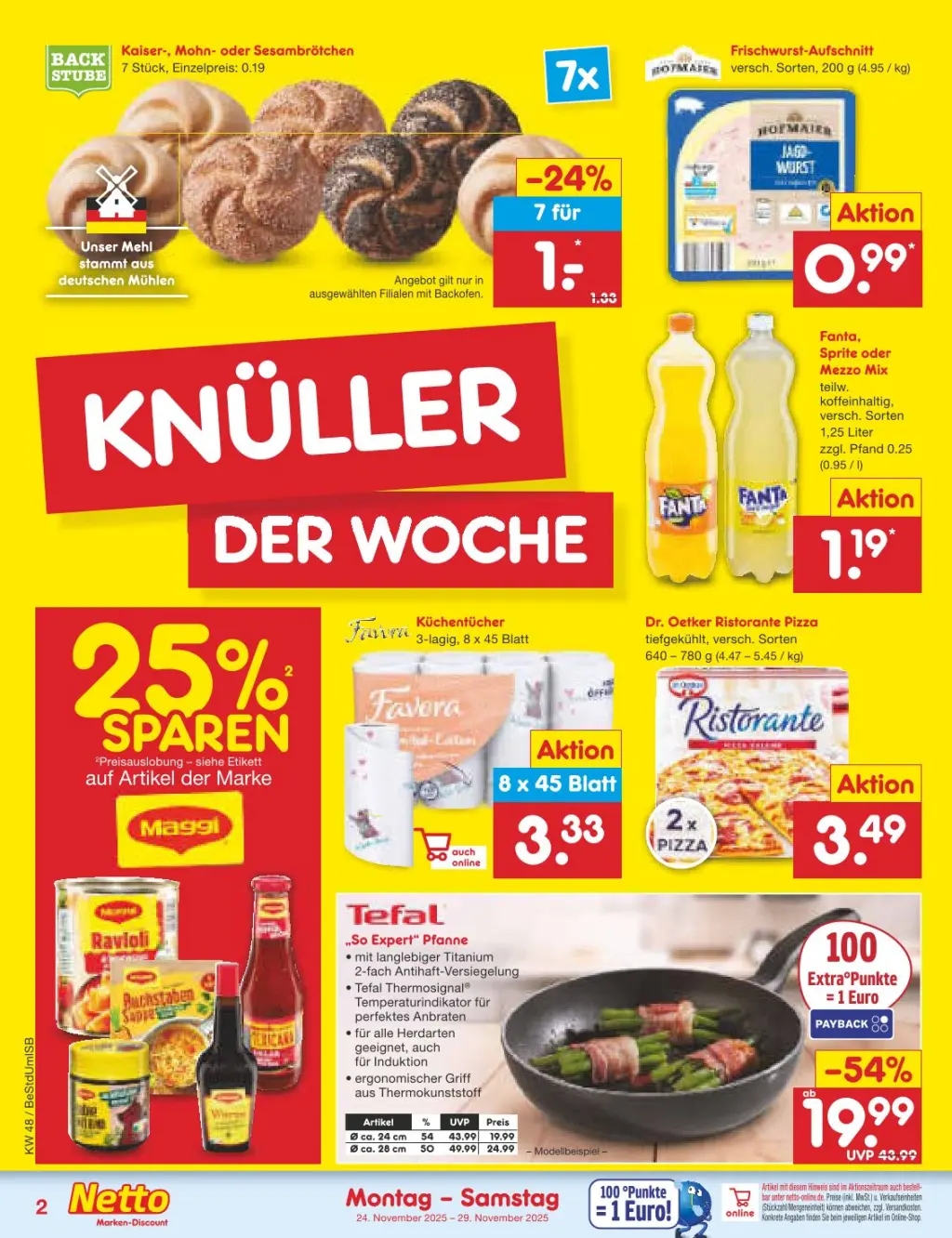 Netto Marken-Discount Prospekt KW48 mit aktuellen Angeboten und attraktiven Rabatten – günstige Lebensmittel, Sparen Sie bei Netto Marken-Discount Prospekt diese Woche!