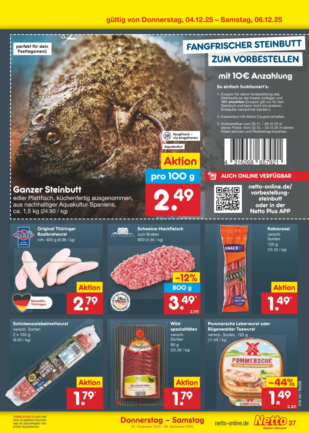 Netto Marken-Discount Prospekt KW49 mit aktuellen Angeboten und attraktiven Rabatten – günstige Lebensmittel, Sparen Sie bei Netto Marken-Discount Prospekt diese Woche!